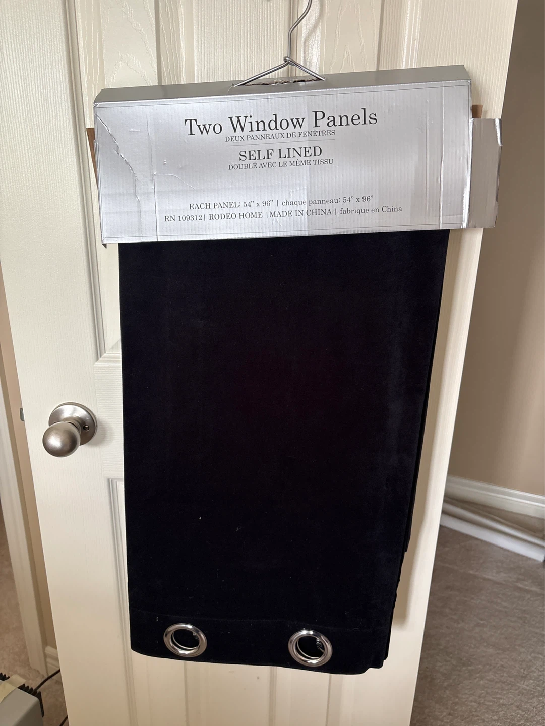 Rodeo Home Black Self Lined Window Panels