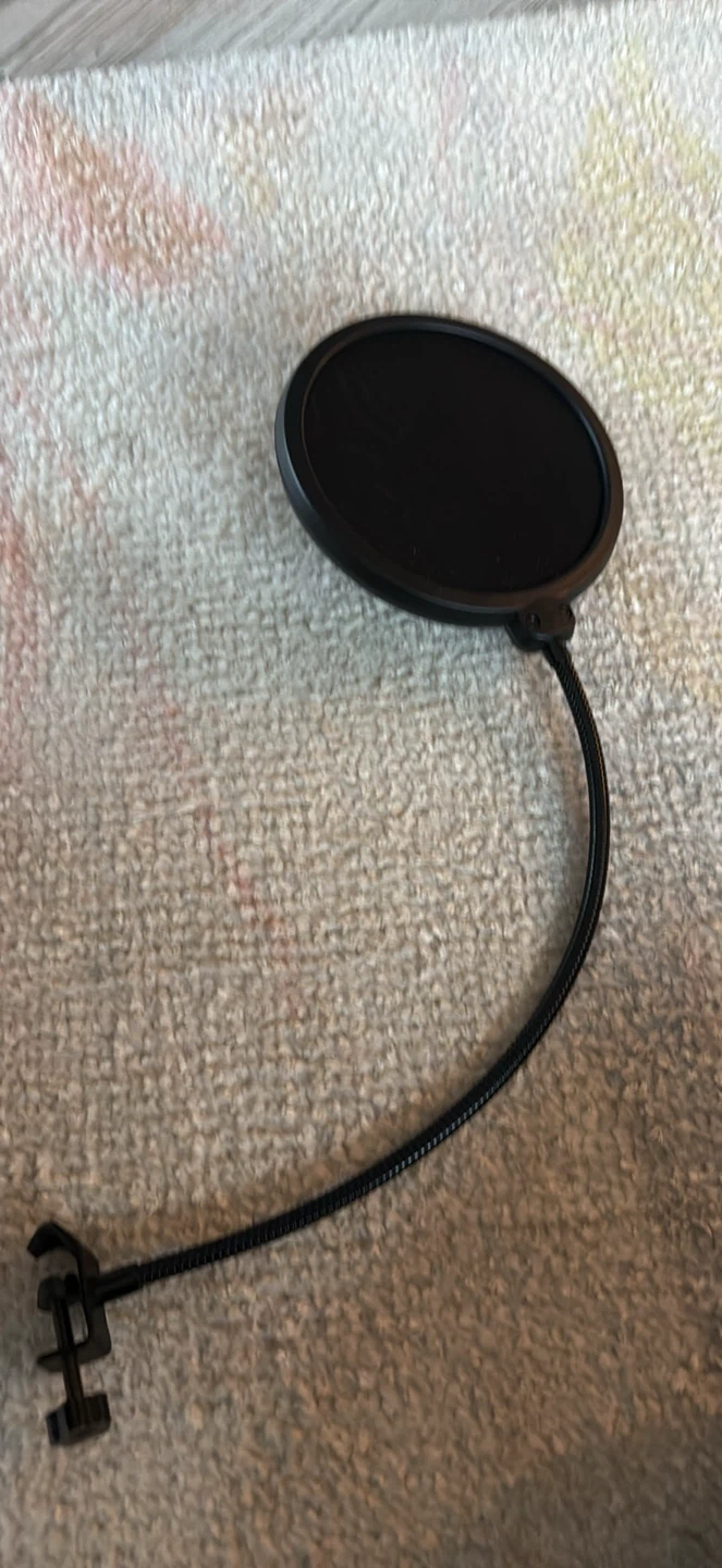 Black Microphone Pop Filter with Clamp