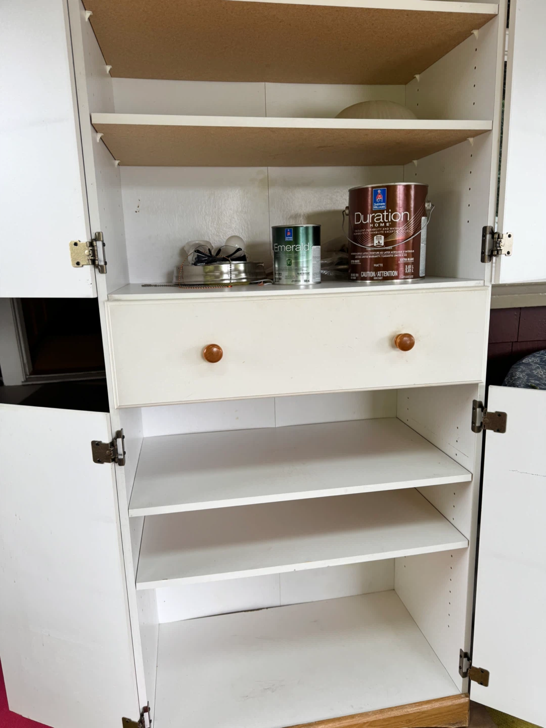 White Storage Cabinet with Drawers and Shelves - photo 3