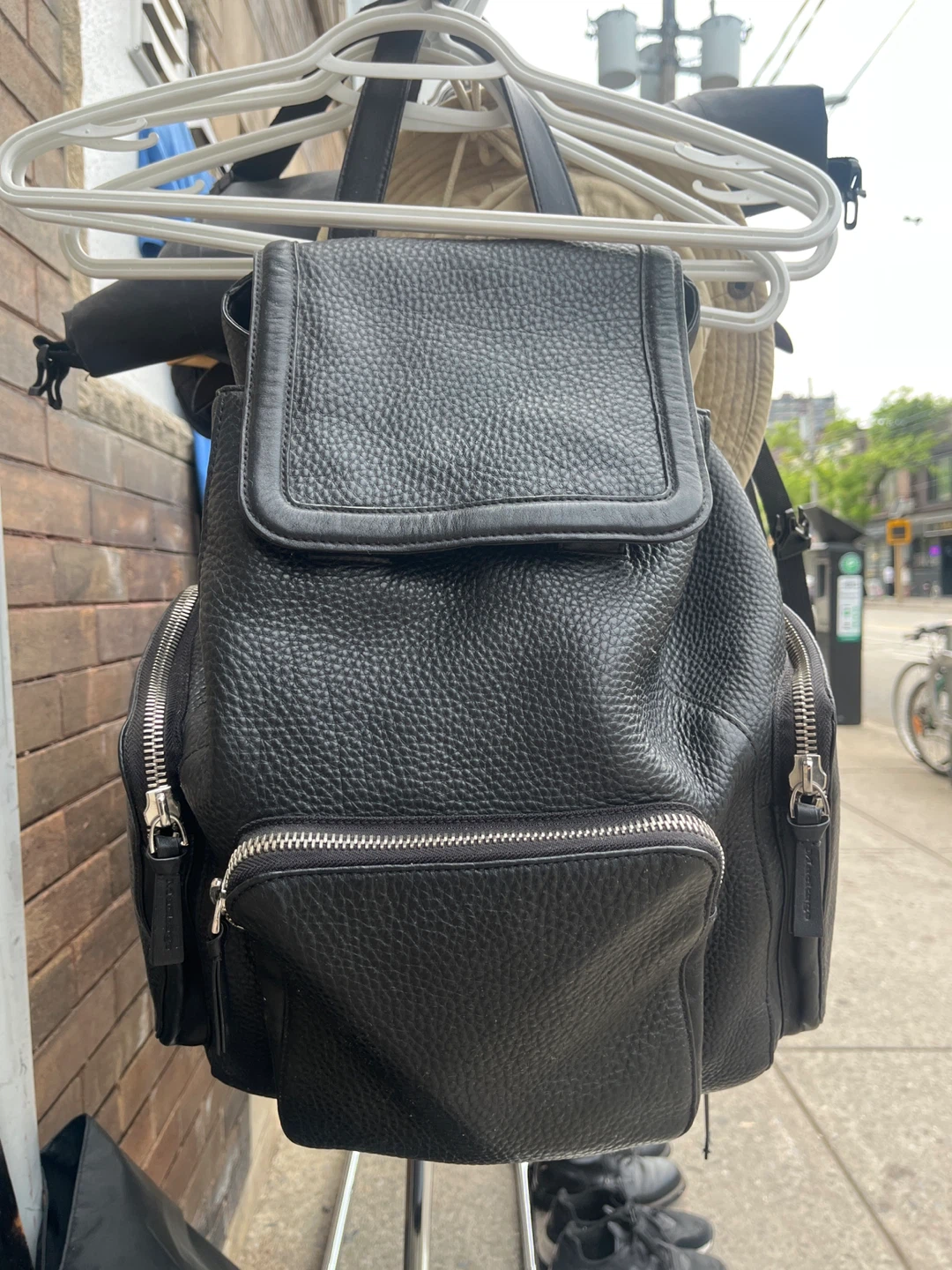 Black Leather Backpack