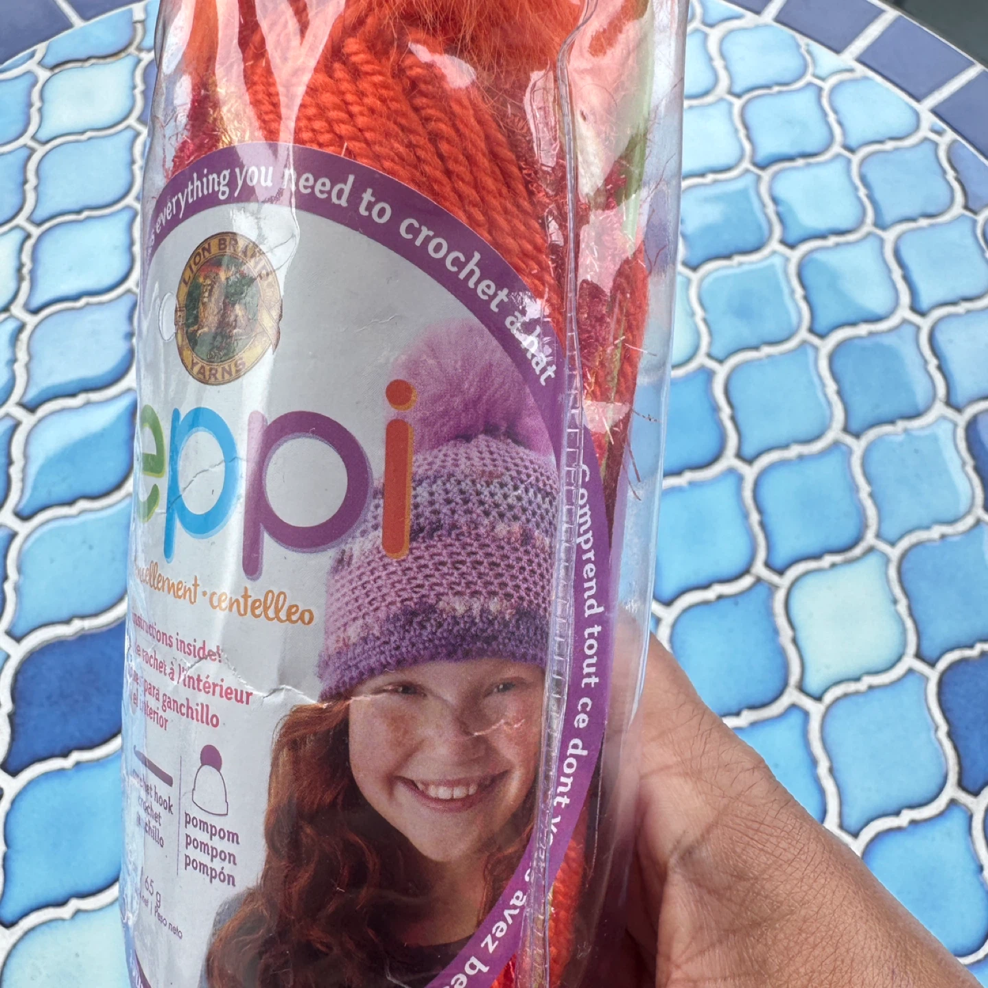 Lion Brand Yarn "Keppi" Crochet Hat Kit - Orange Fizz - photo 4