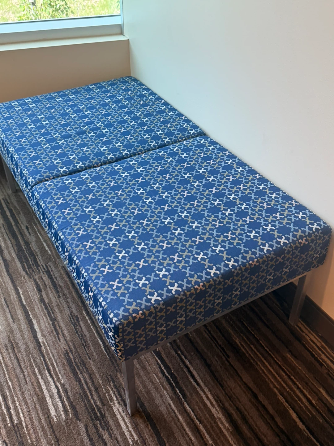 Blue Patterned Bench