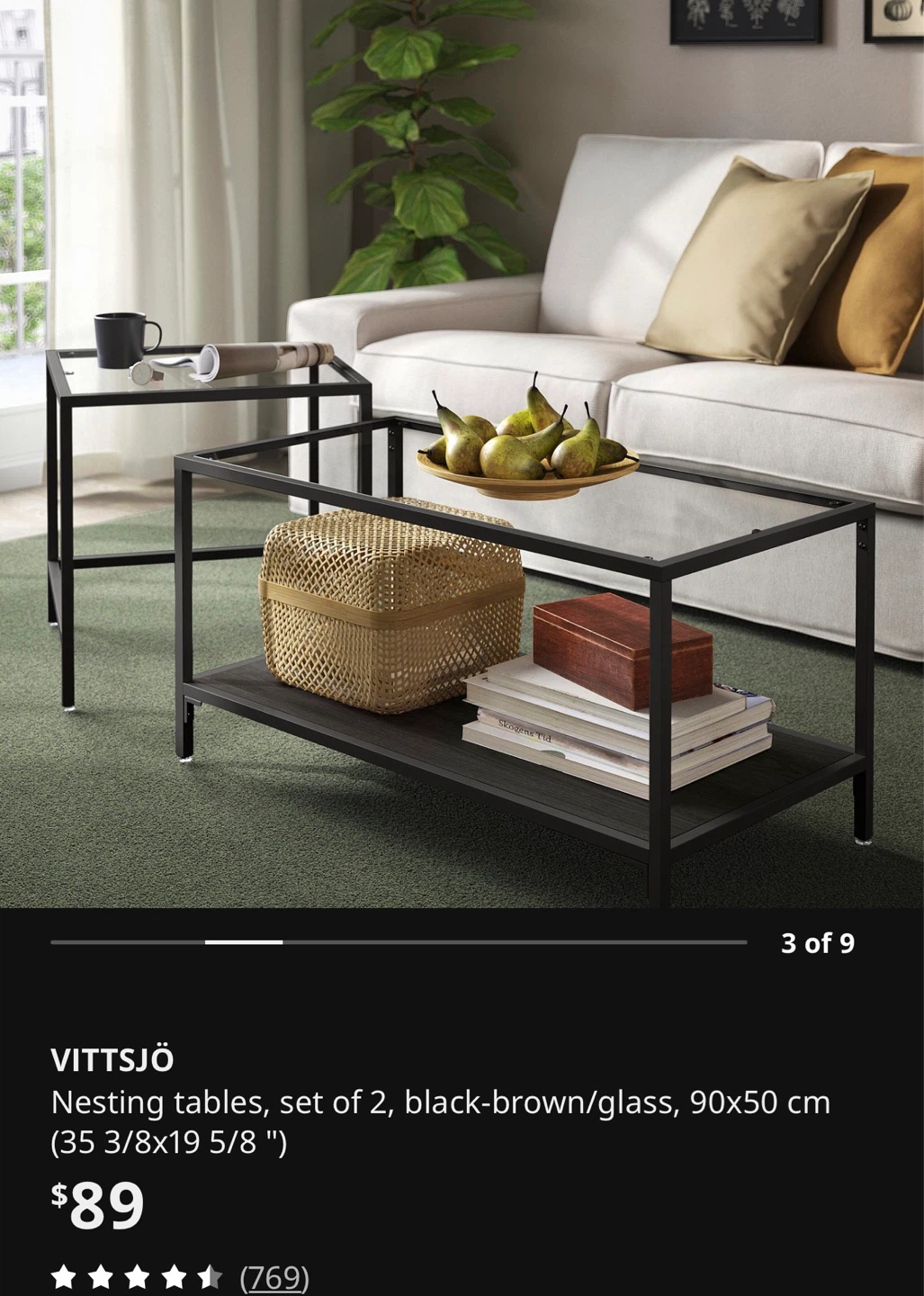 VITTSJÖ glass nesting tables and two laptop tables - photo 3