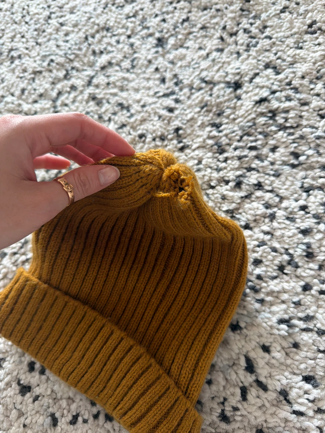 Mustard Yellow Ribbed Beanie - photo 2