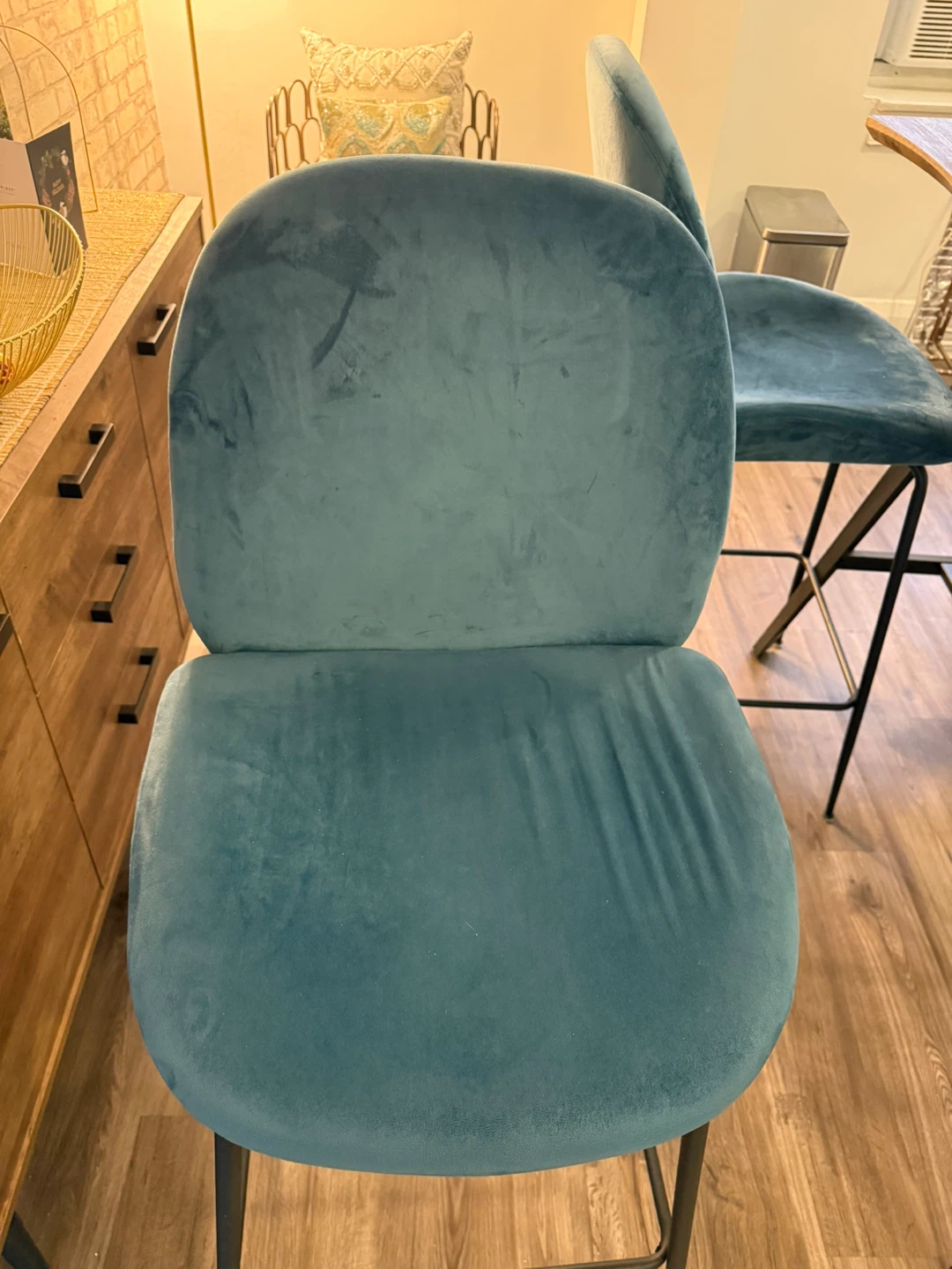 Table with Teal Velvet Bar Stools (Set of 4) **MUST GO! - photo 3