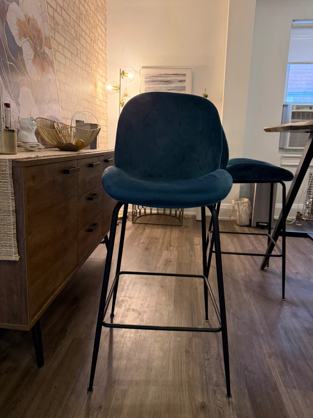 Table with Teal Velvet Bar Stools (Set of 4) **MUST GO! - photo 5