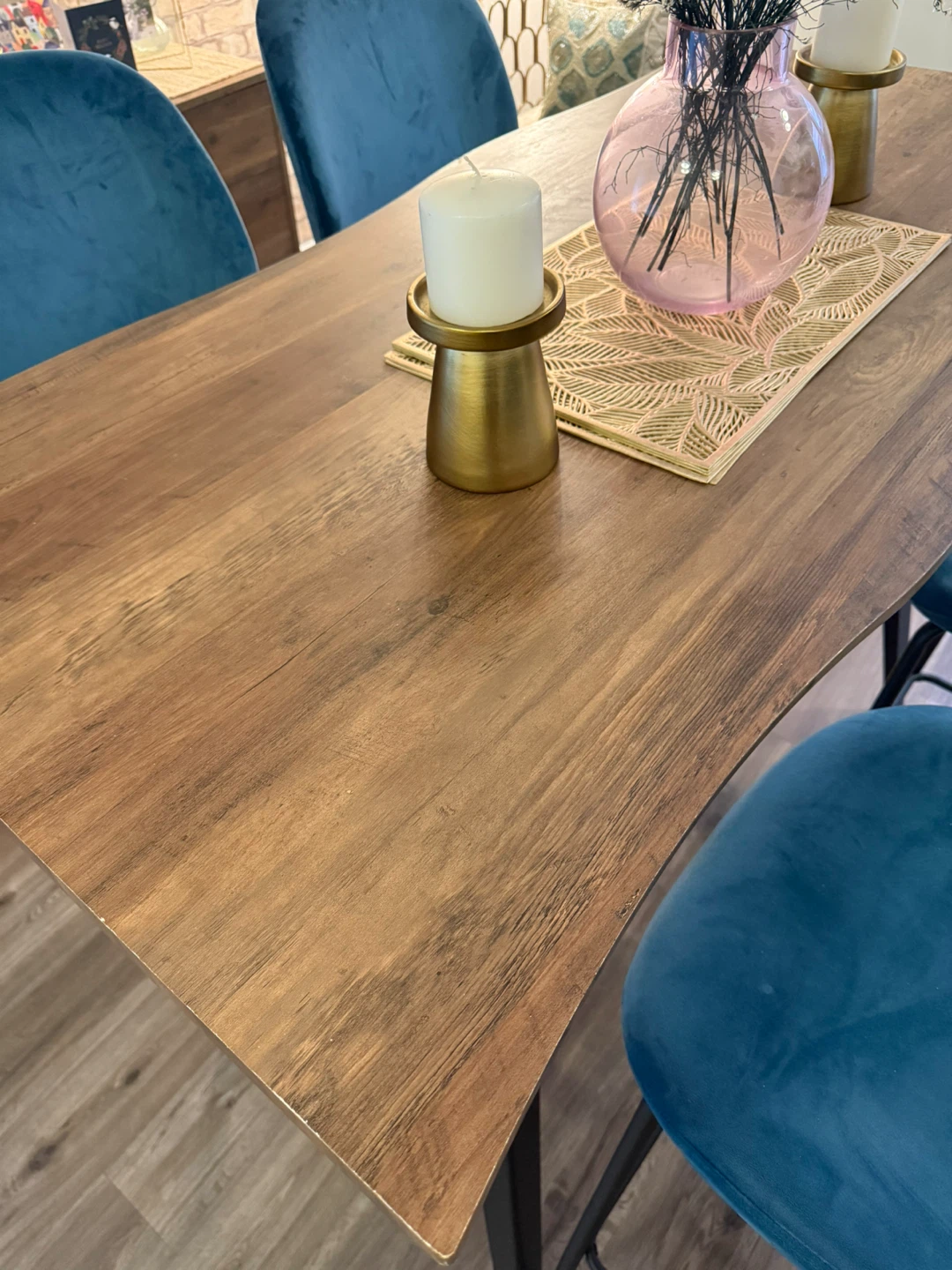 Table with Teal Velvet Bar Stools (Set of 4) **MUST GO! - photo 4