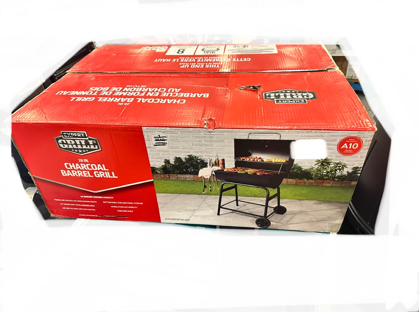 Brandnew Charcoal Grill 28" Free Standing Barrel Grill, Black - photo 5