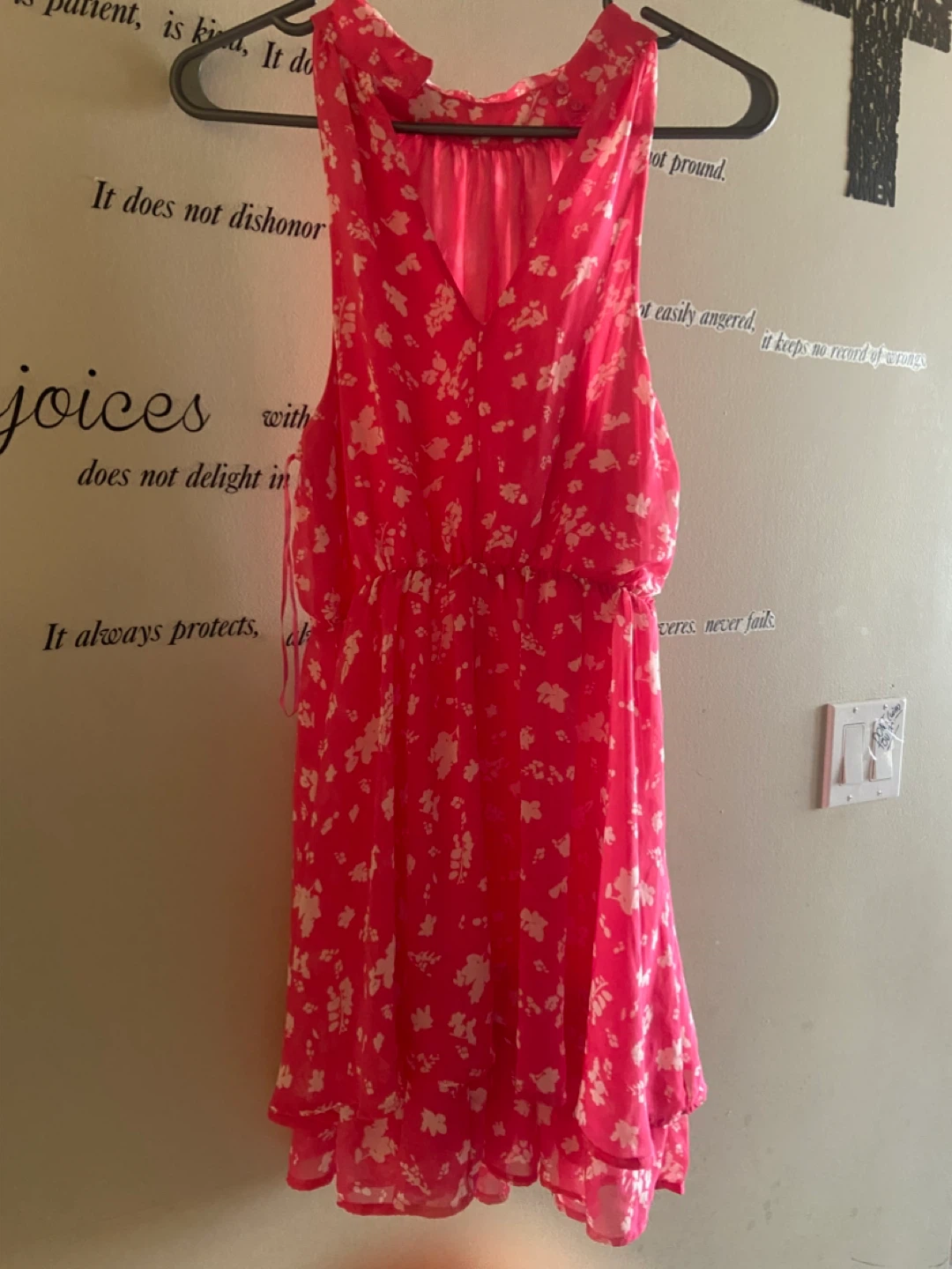 Pink floral halter dress