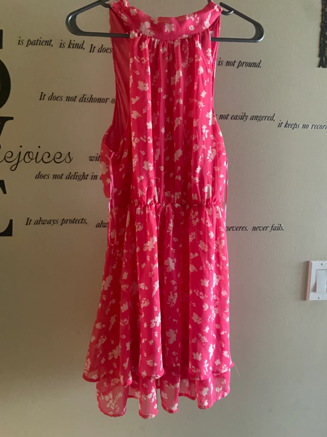 Pink floral halter dress - photo 2