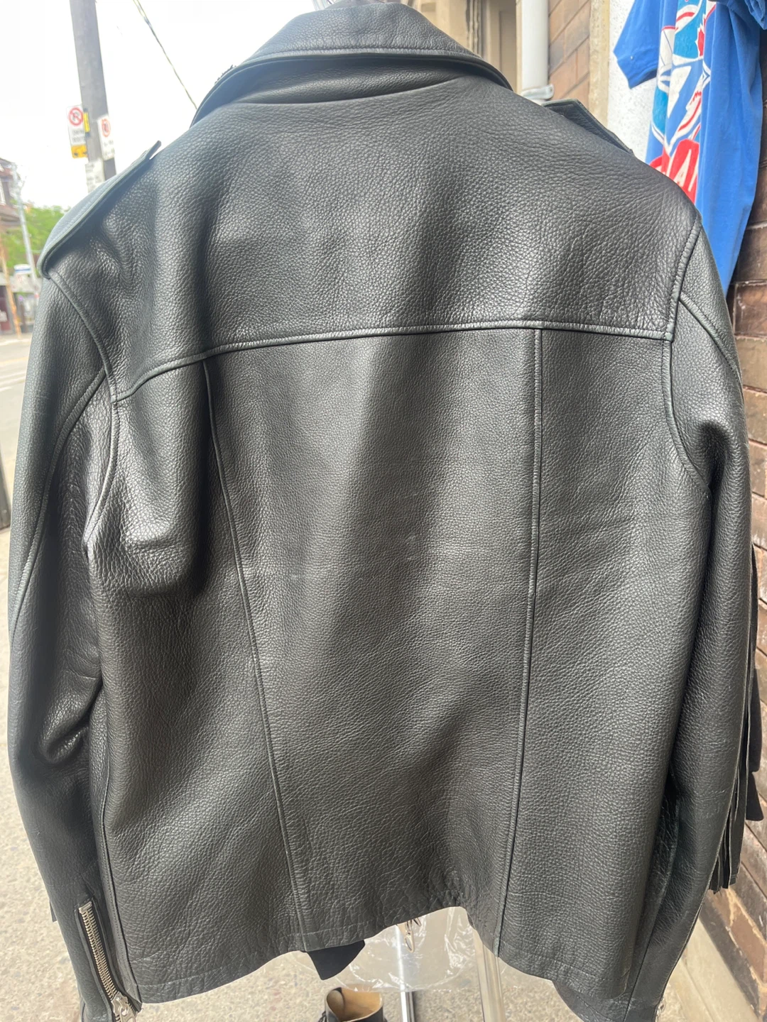Roots Black Leather Motorcycle Jacket - photo 2