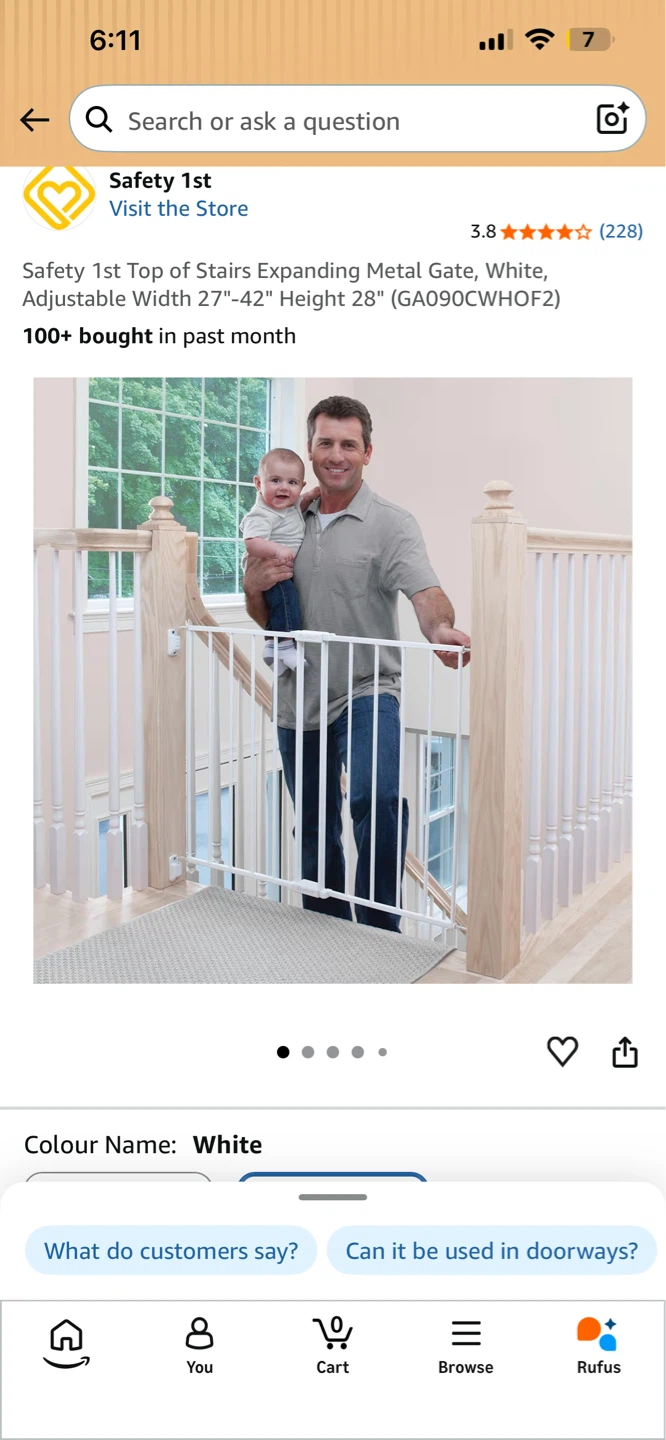 Safety 1st Top of Stairs Expanding Metal Gate