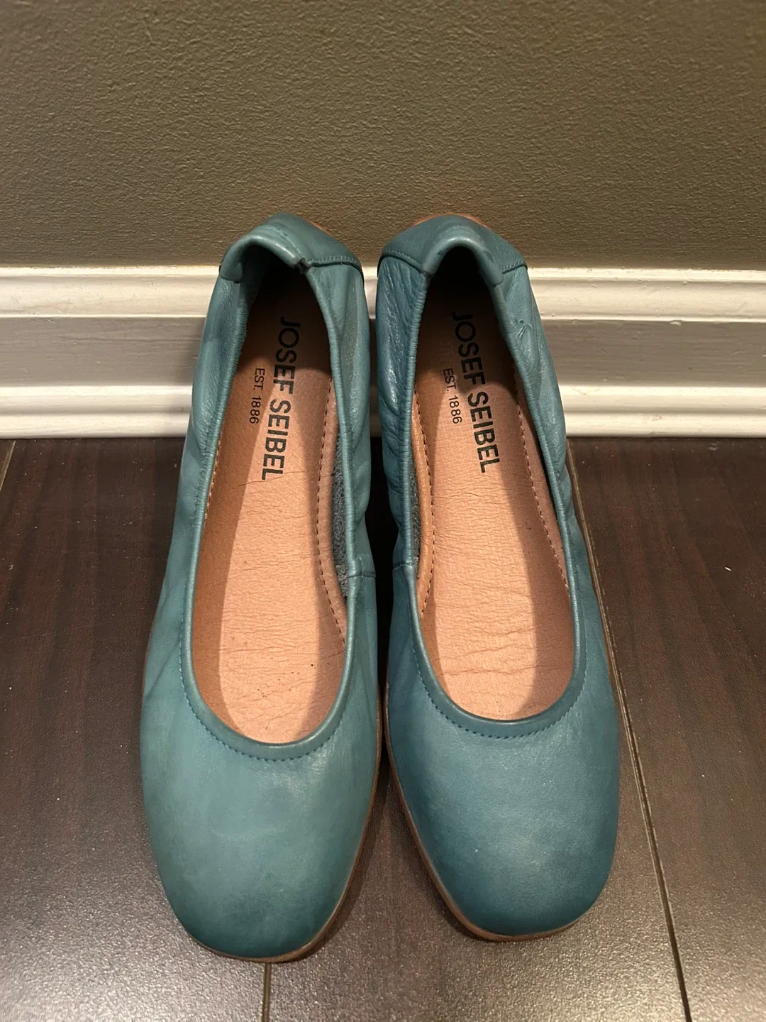 Josef Seibel Blue Leather Ballet Flats