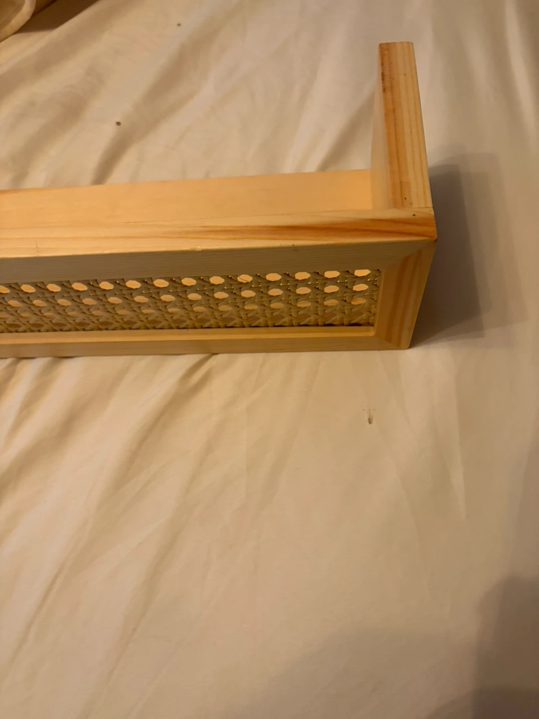 Wooden Shelf with Cane Inlay - photo 3