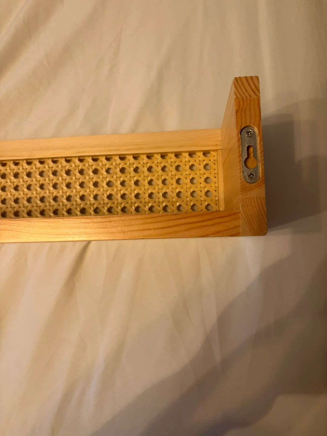 Wooden Shelf with Cane Inlay - photo 5