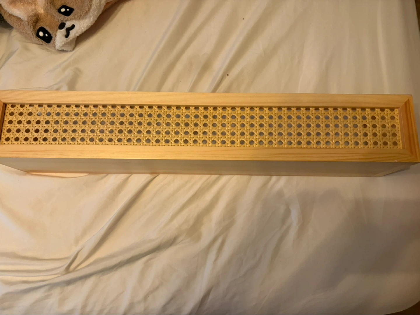 Wooden Shelf with Cane Inlay