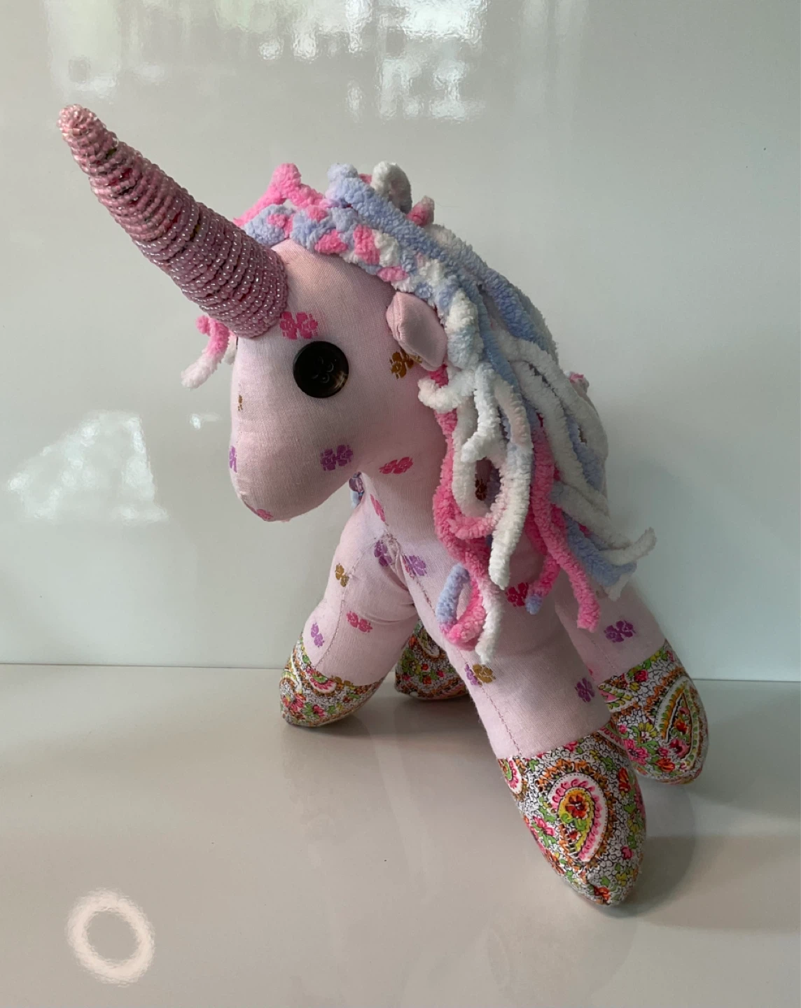 Handmade Pink Unicorn Plush Toy - photo 3