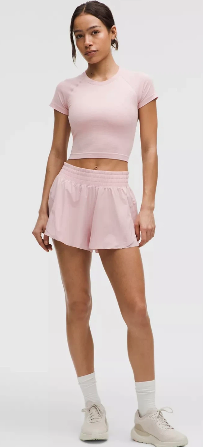 Lululemon Shake it out High-Rise Run Short 2.5" Pink Size S