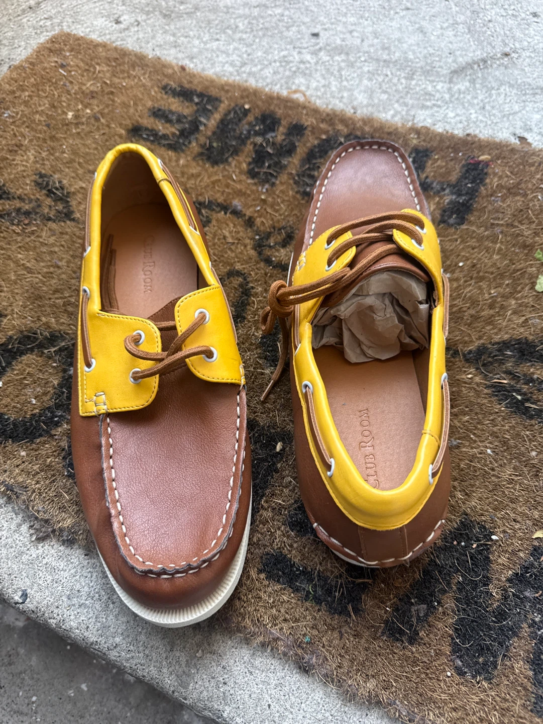 Club Room Brown & Yellow Boat Shoes - photo 3