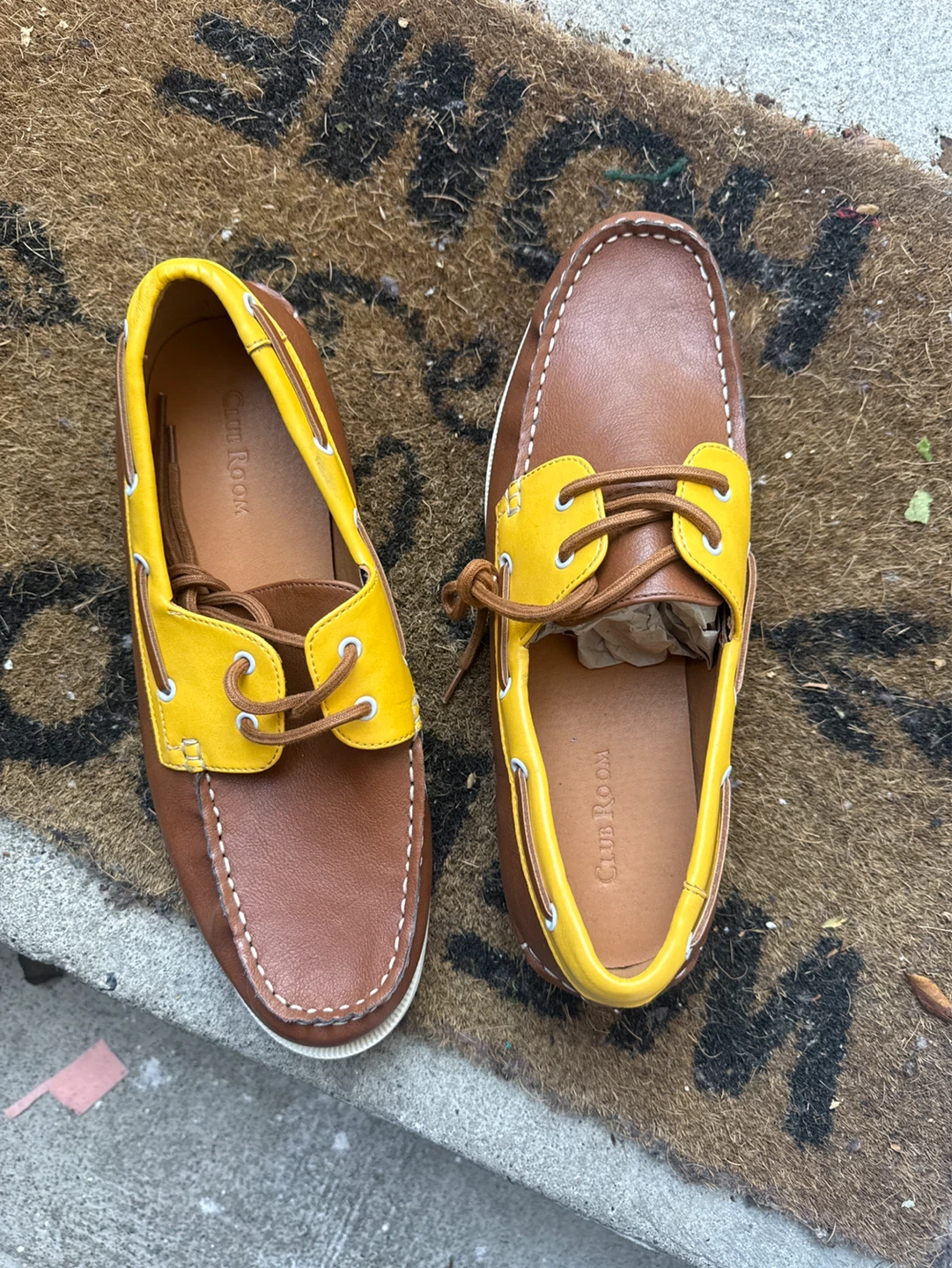 Club Room Brown & Yellow Boat Shoes - photo 4
