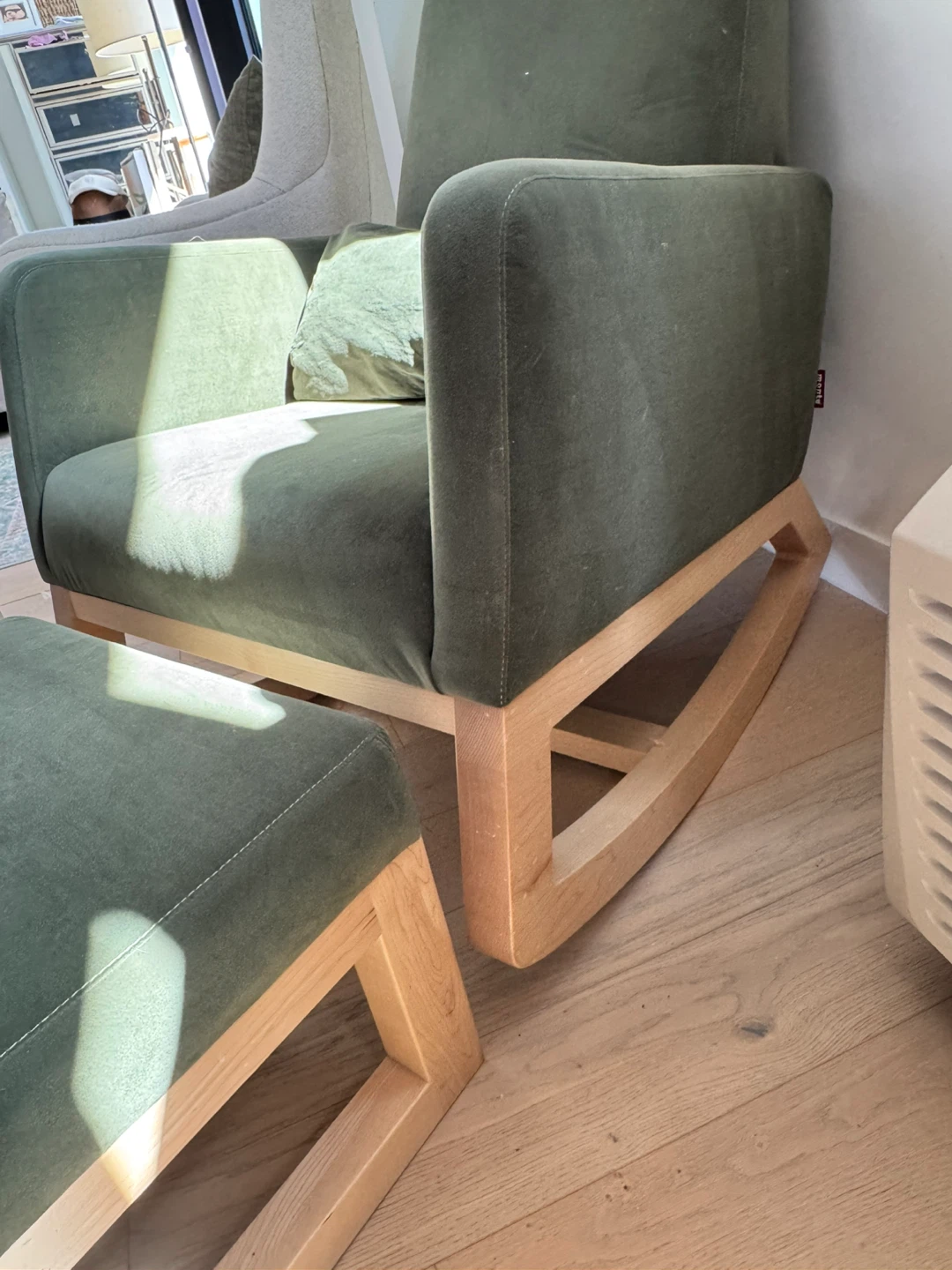 Monte Joya Rocker Chair with Ottoman - Olive Green - photo 3