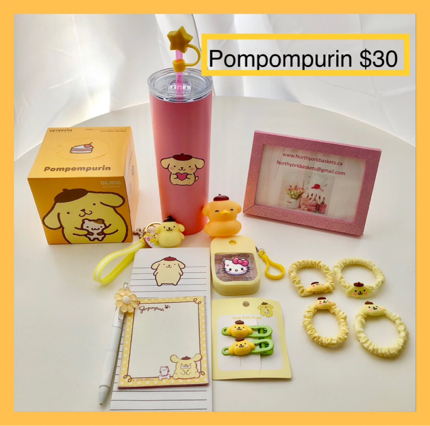 Pompompurin Collection - Tumbler, Tissues, Hair Clips & More