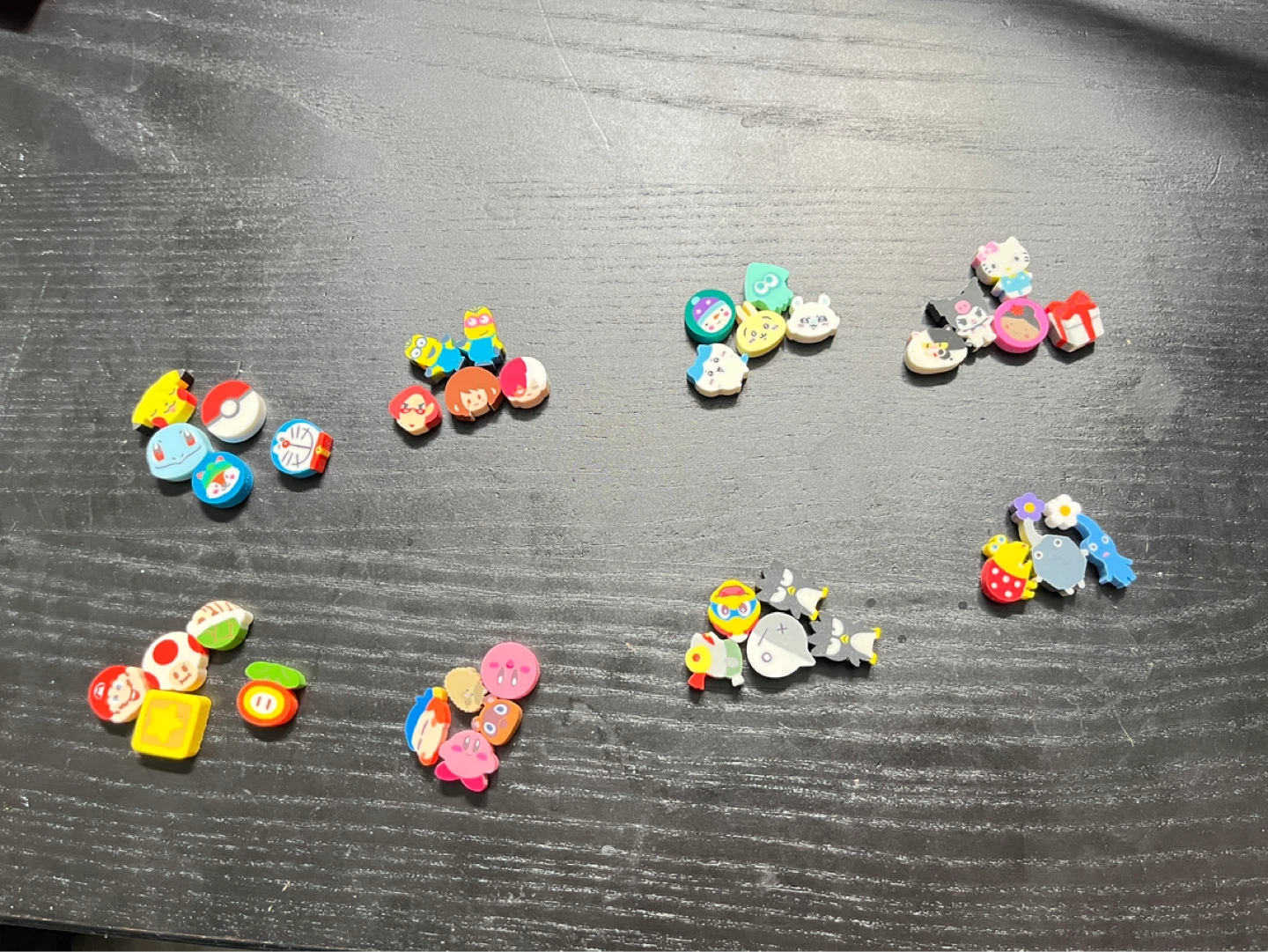 Assorted mini character erasers set – 38 pieces