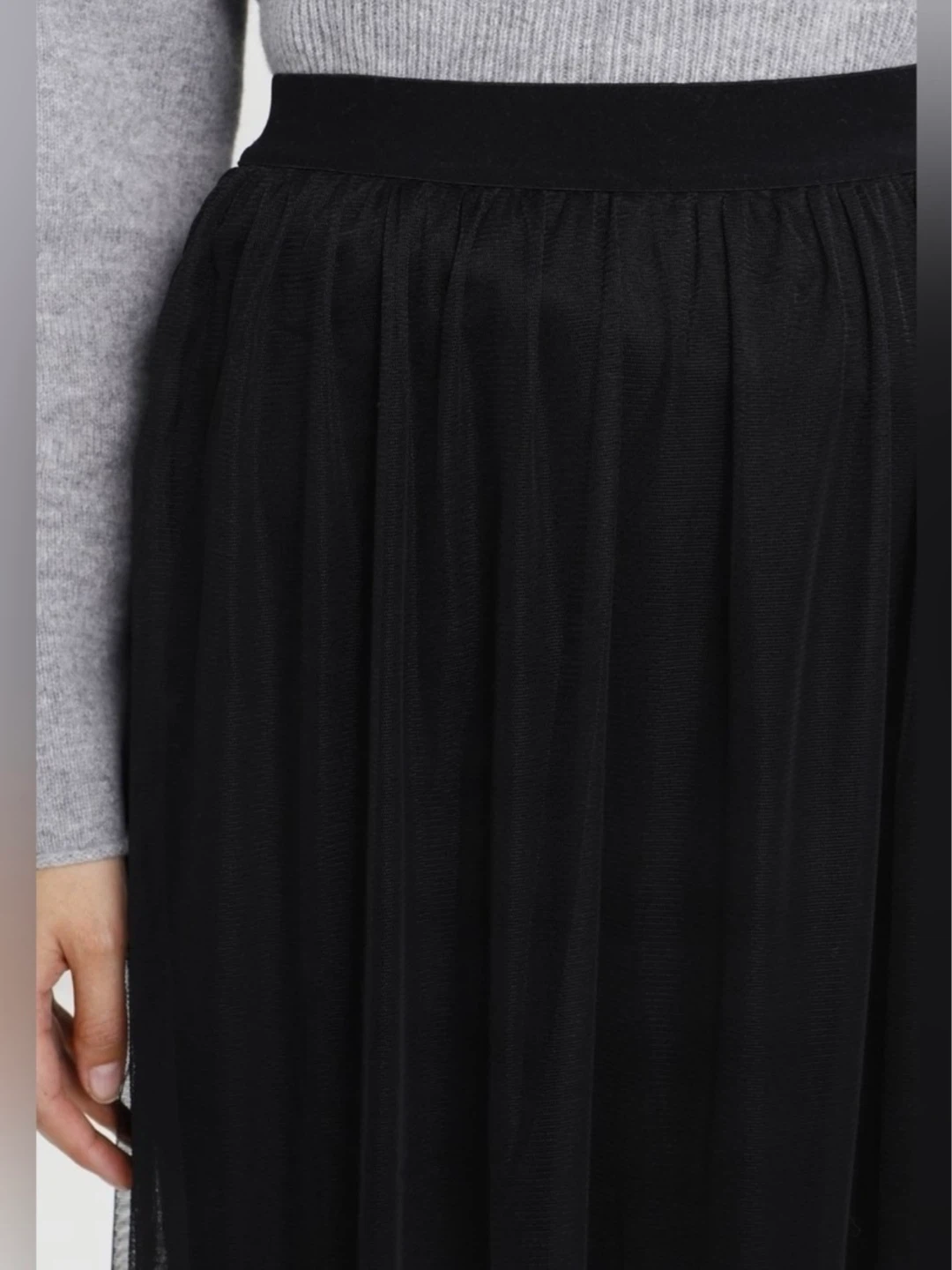 VILA Black Mesh Lace-Tier Midaxi/Maxi Skirt size M - photo 4