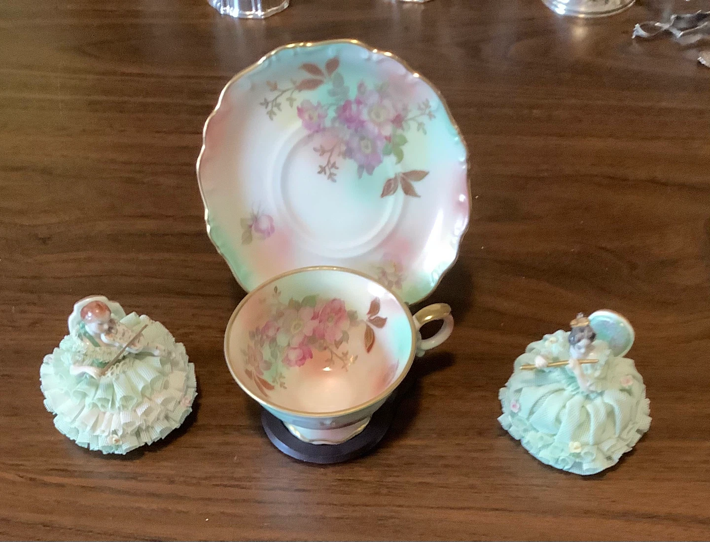 Vintage Teacup, Saucer, and Figurines - photo 2