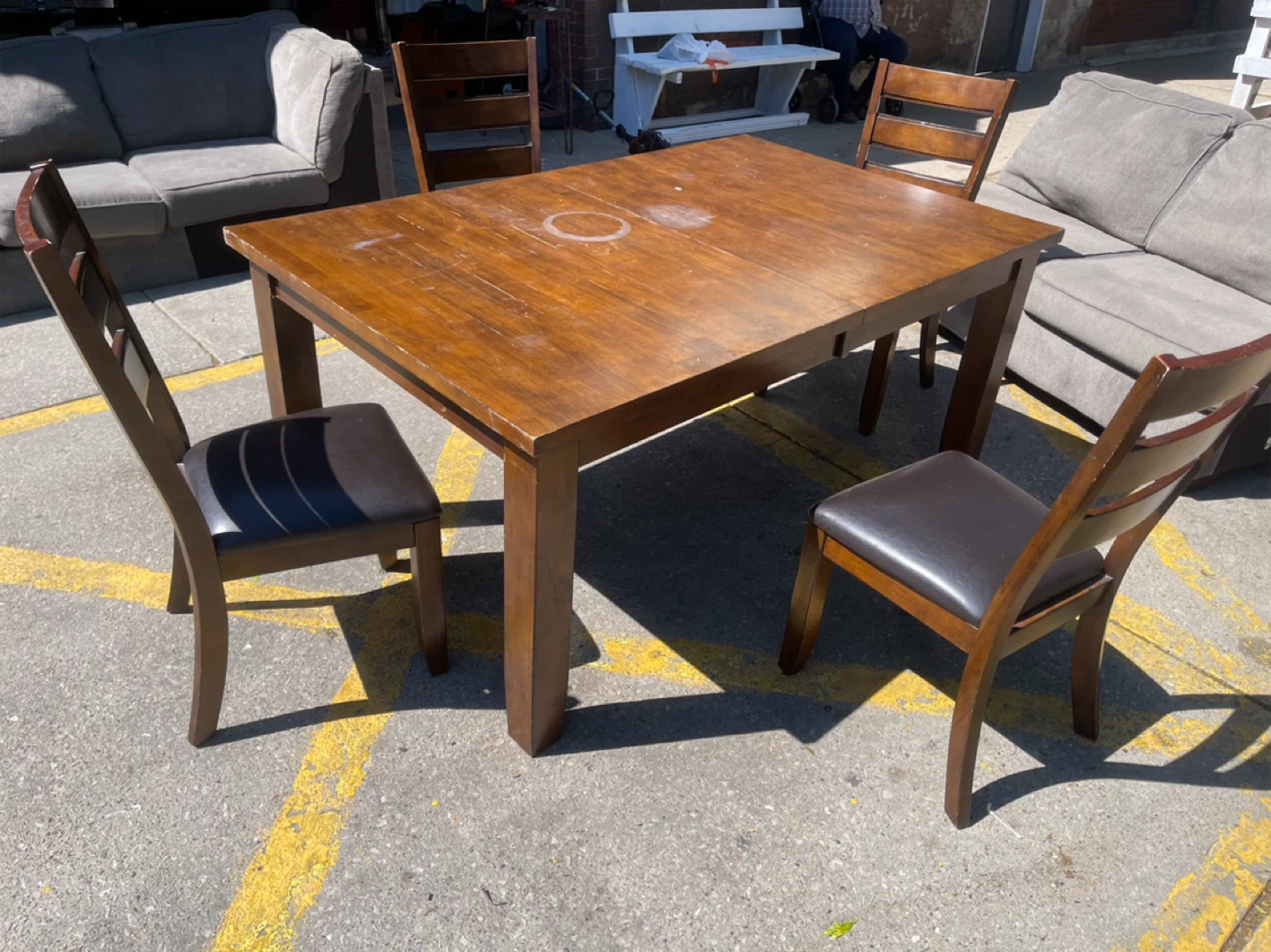 Wooden Dining Table with 4 Chairs