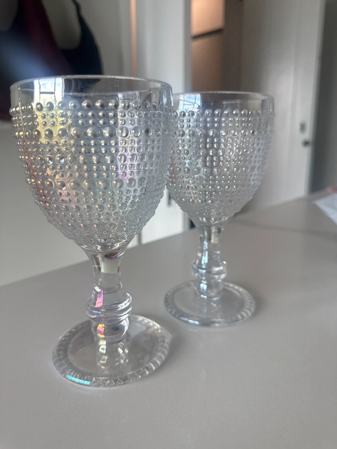 Textured Glass Goblets - Set of 4