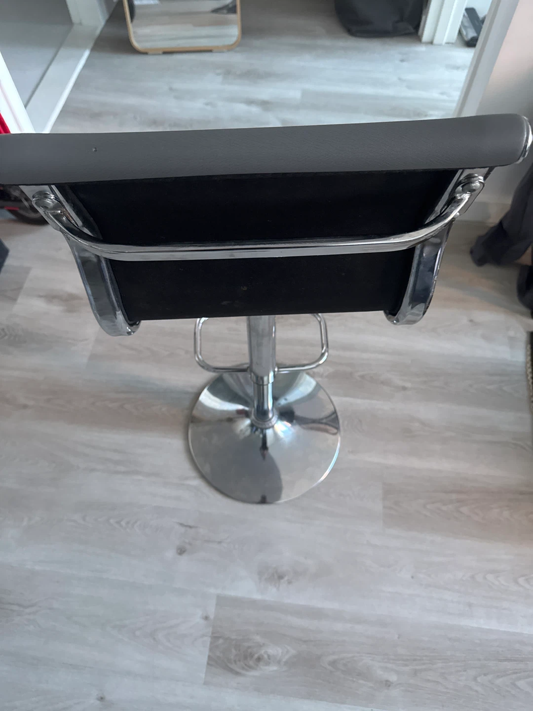 Grey Faux Leather Swivel Bar Stool - photo 2