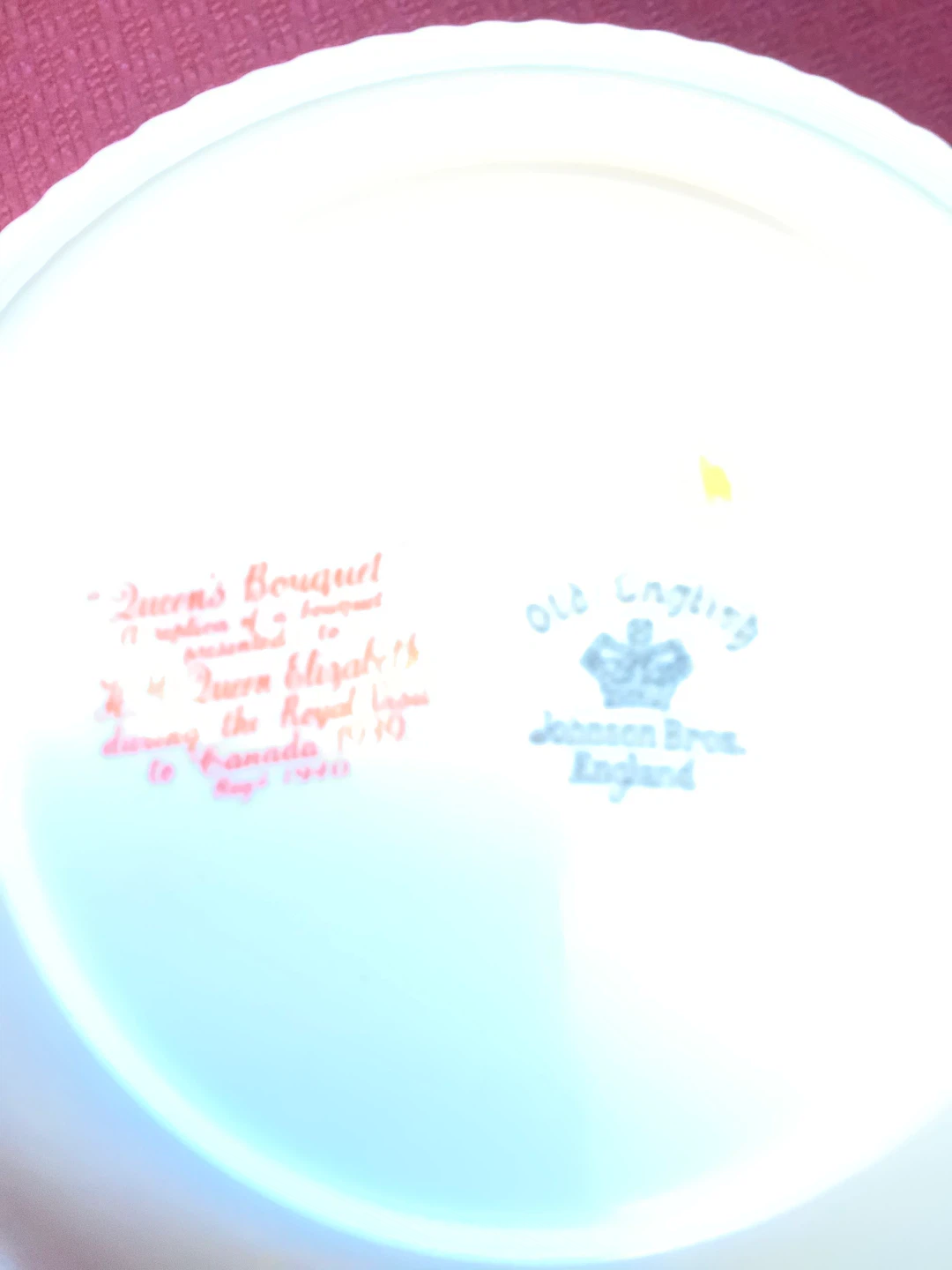 Old English Johnson Bros. Queen's Bouquet Plate - photo 3