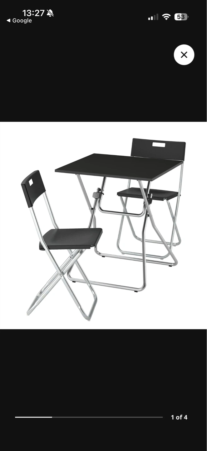 GUNDË Folding Table and 2 Chairs Set - photo 5
