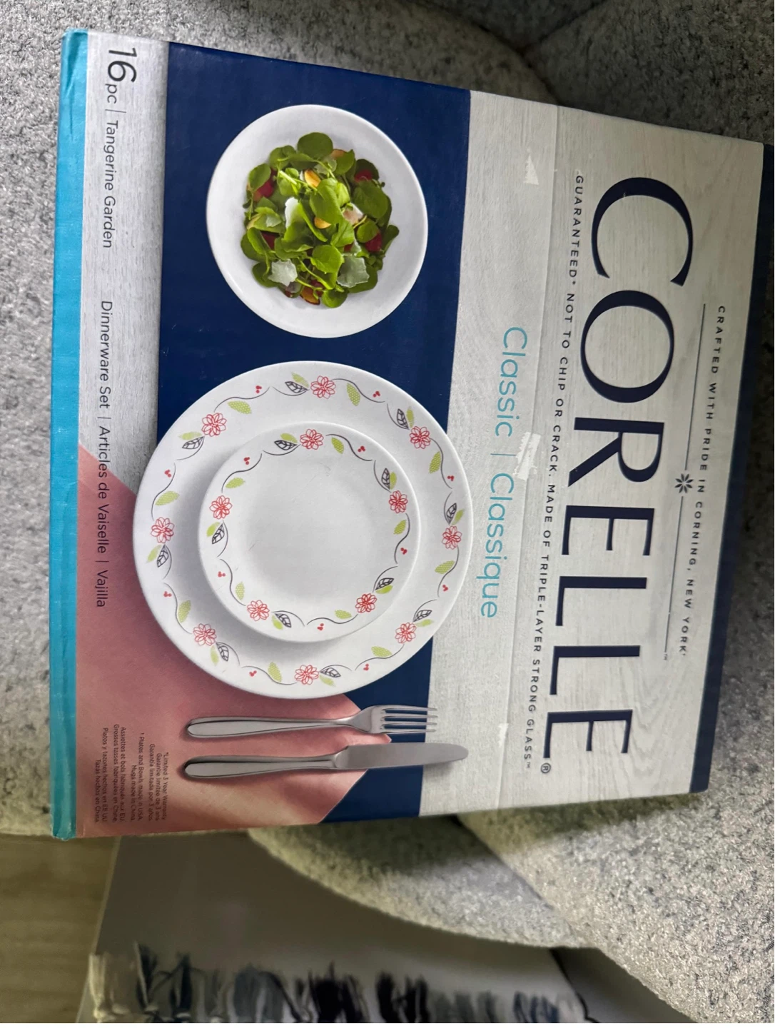 Corelle 16pc Tangerine Garden Dinnerware Set