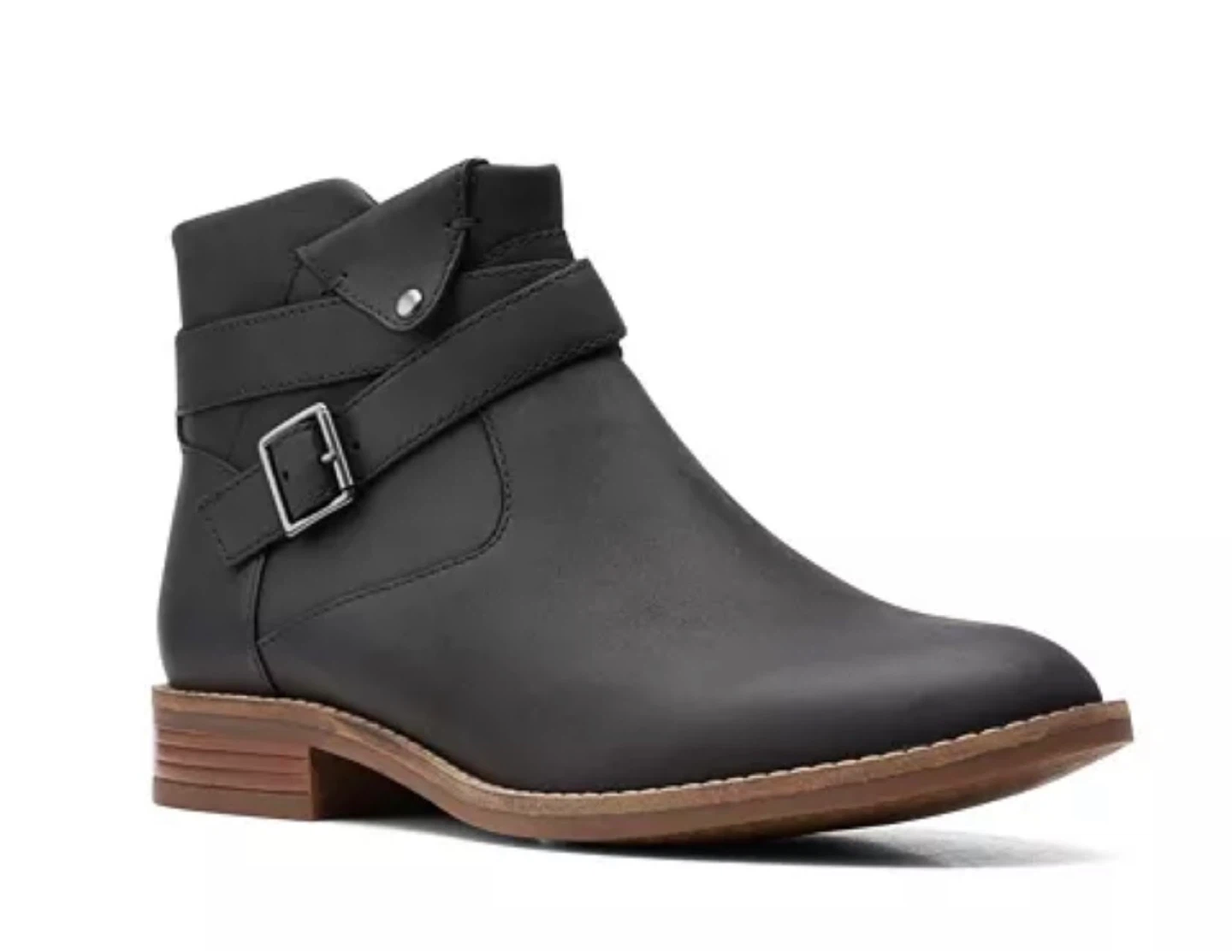 Clarks Black Leather Ankle Boots