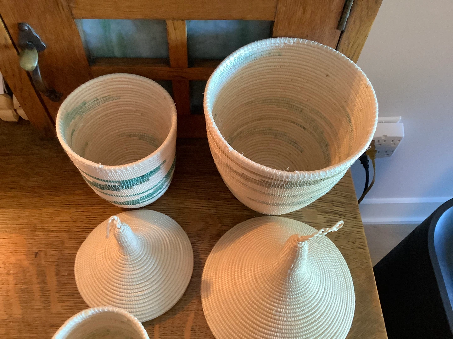 #2 Orig Hd Crafted Rwanda Agaseke 5 Nesting Baskets 🐞 - photo 3