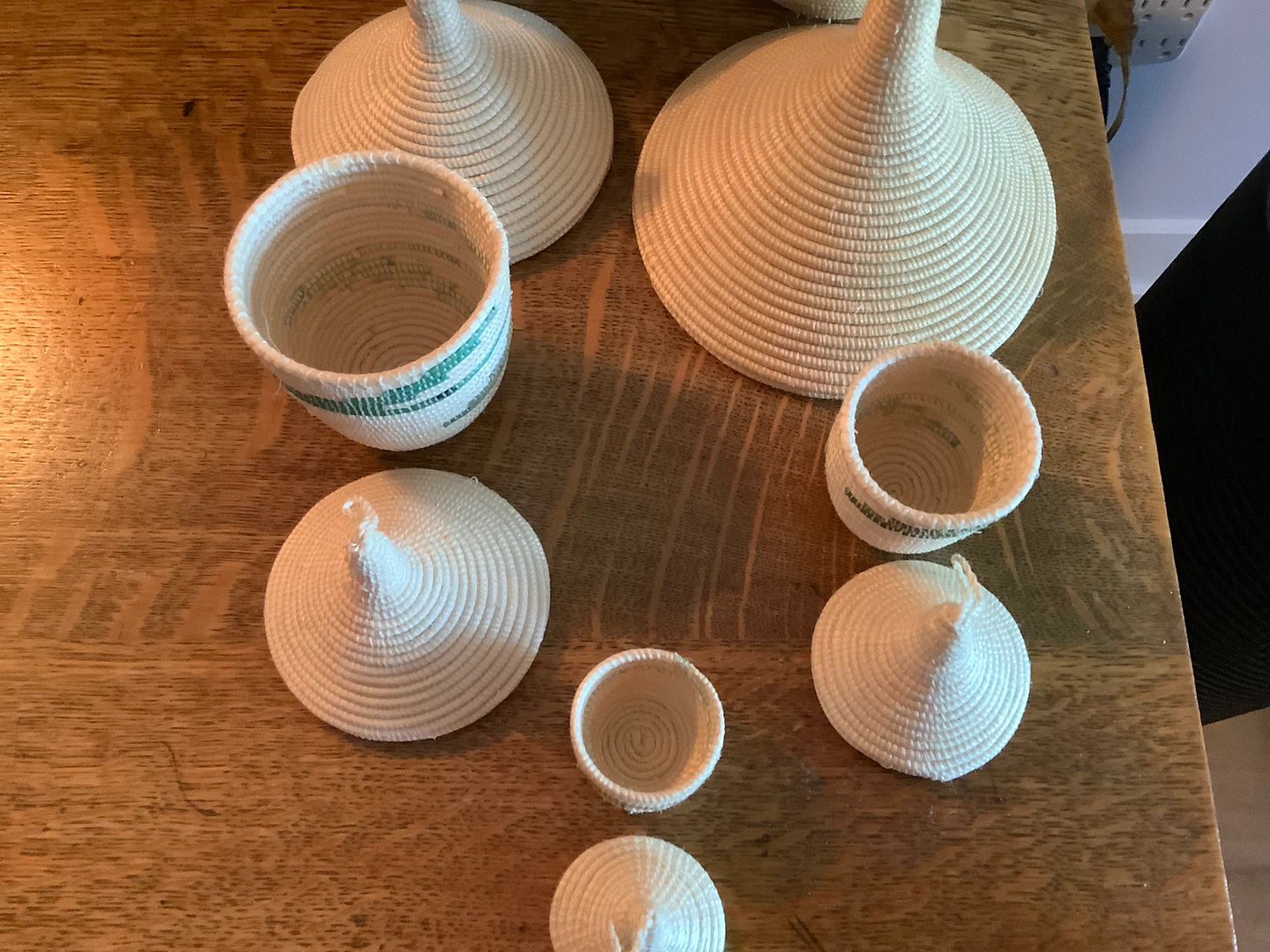 #2 Orig Hd Crafted Rwanda Agaseke 5 Nesting Baskets 🐞 - photo 4