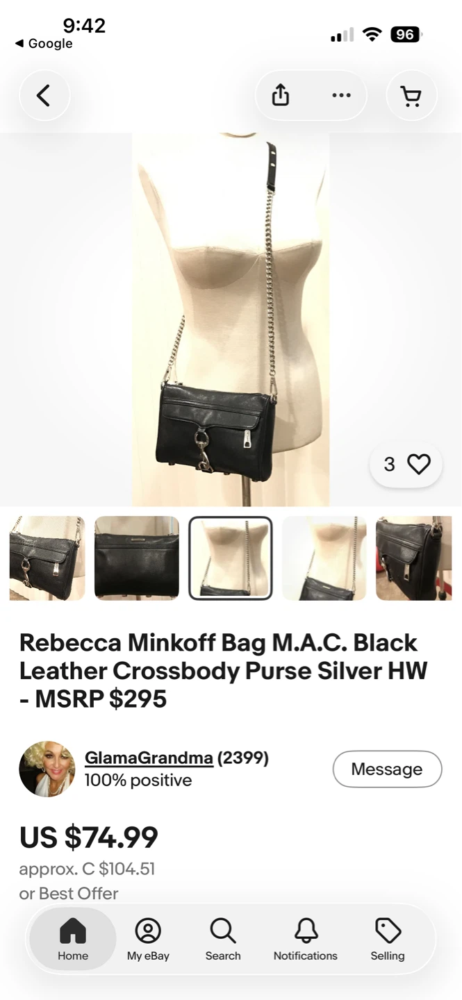Rebecca Minkoff Black Leather Crossbody Purse - photo 2