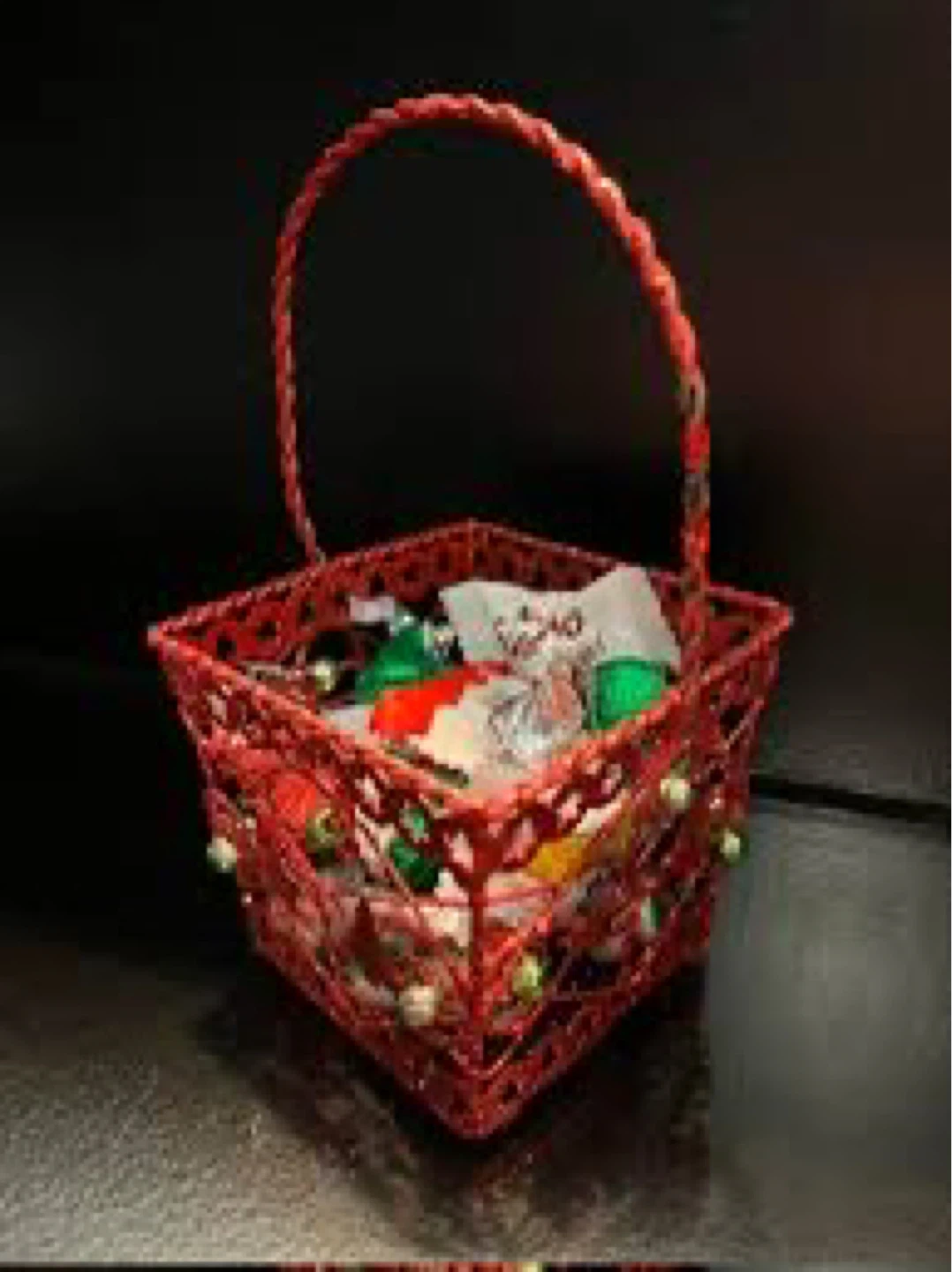Red Glittery Christmas Basket - photo 2