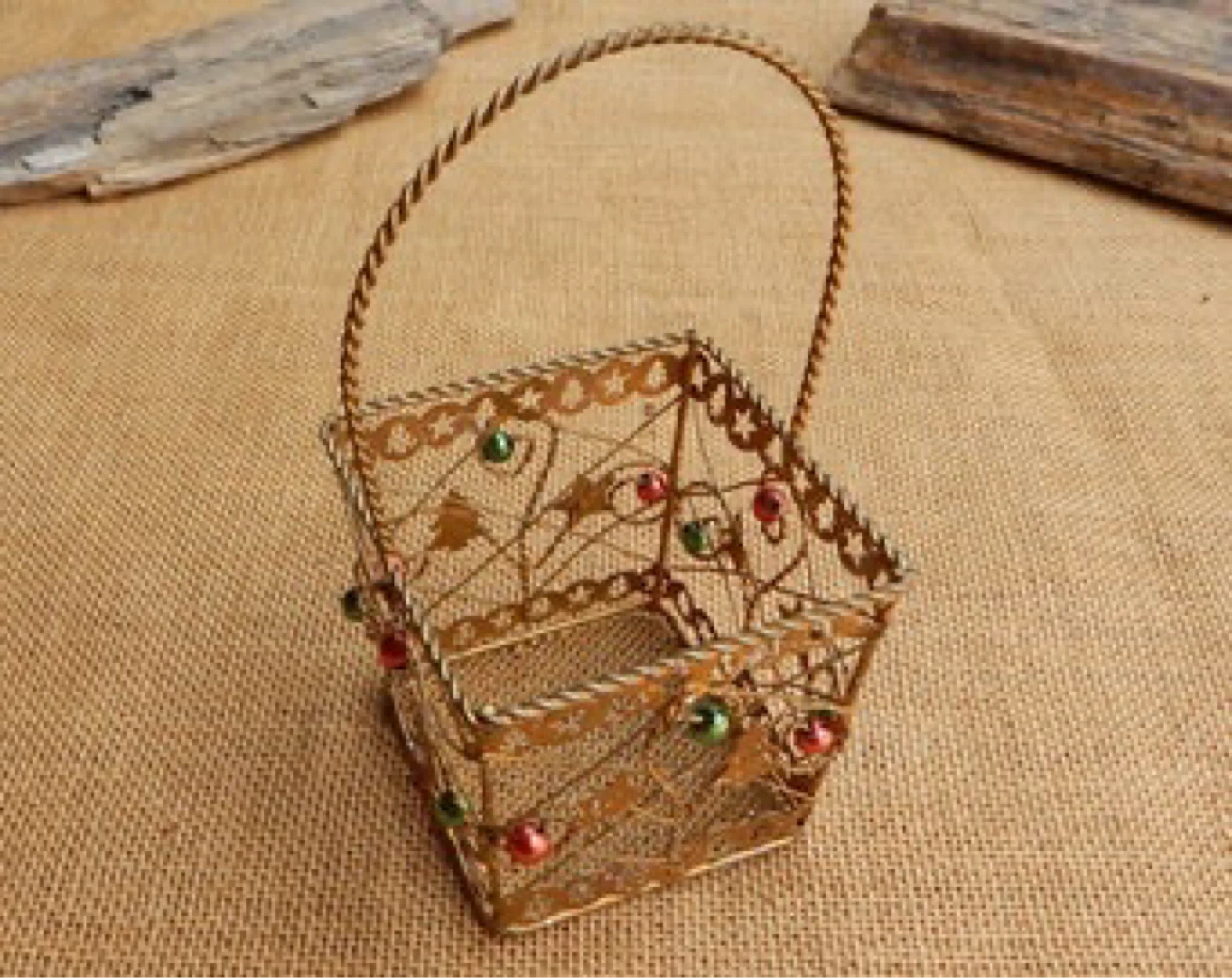 Red Glittery Christmas Basket