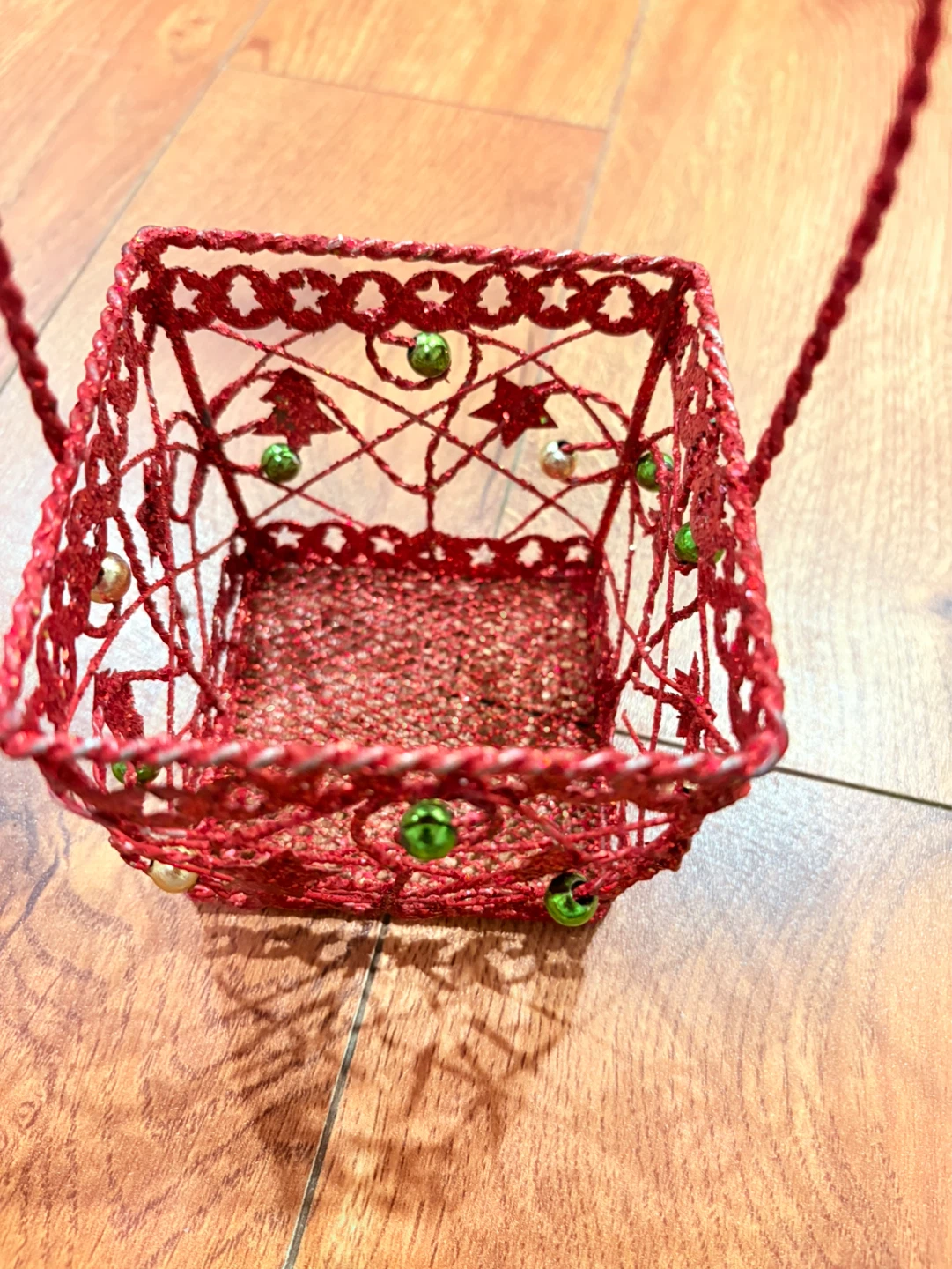 Red Glittery Christmas Basket - photo 4