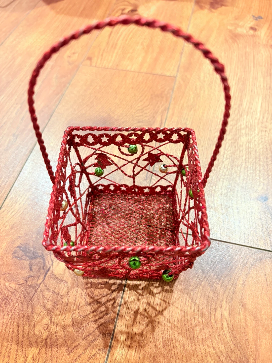 Red Glittery Christmas Basket - photo 3