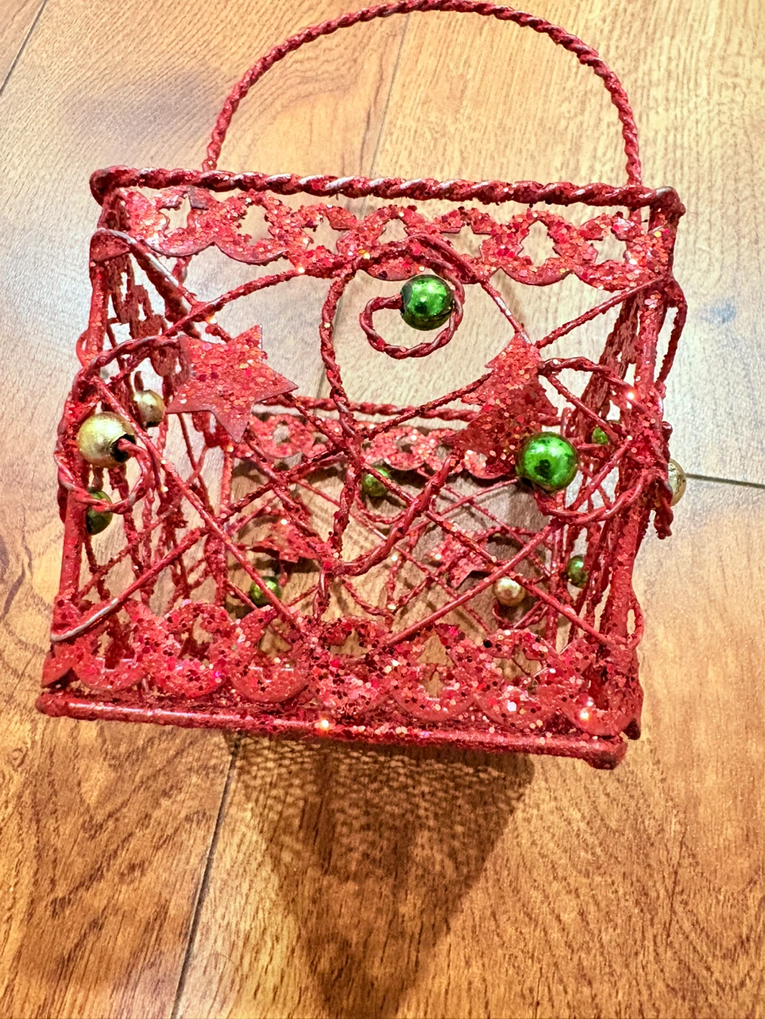 Red Glittery Christmas Basket - photo 5