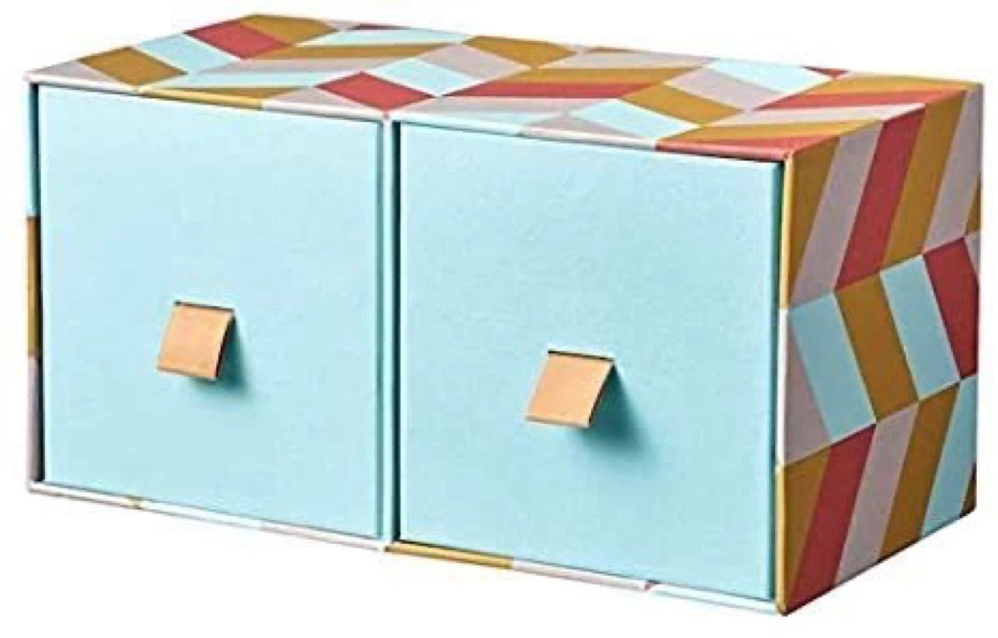 Two-Drawer Storage Box with Geometric Pattern - photo 2