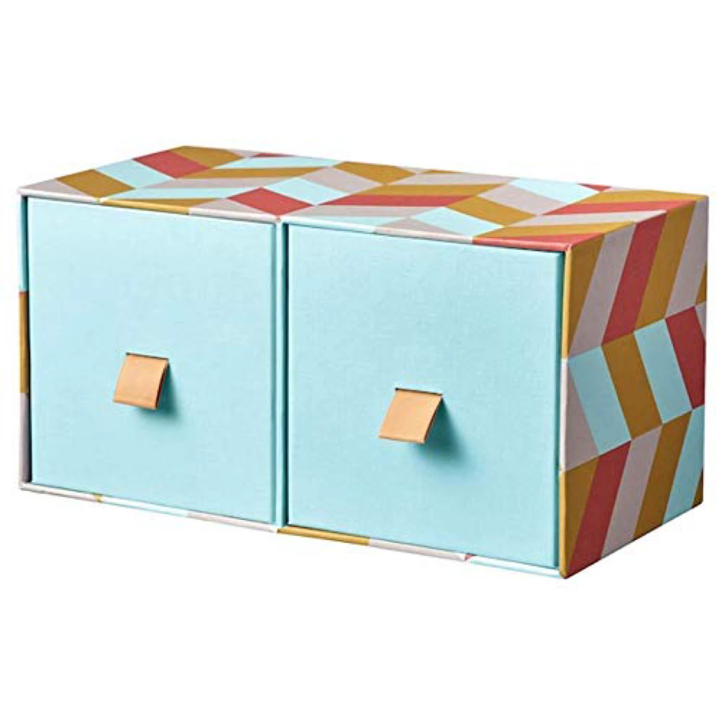 Two-Drawer Storage Box with Geometric Pattern - photo 4