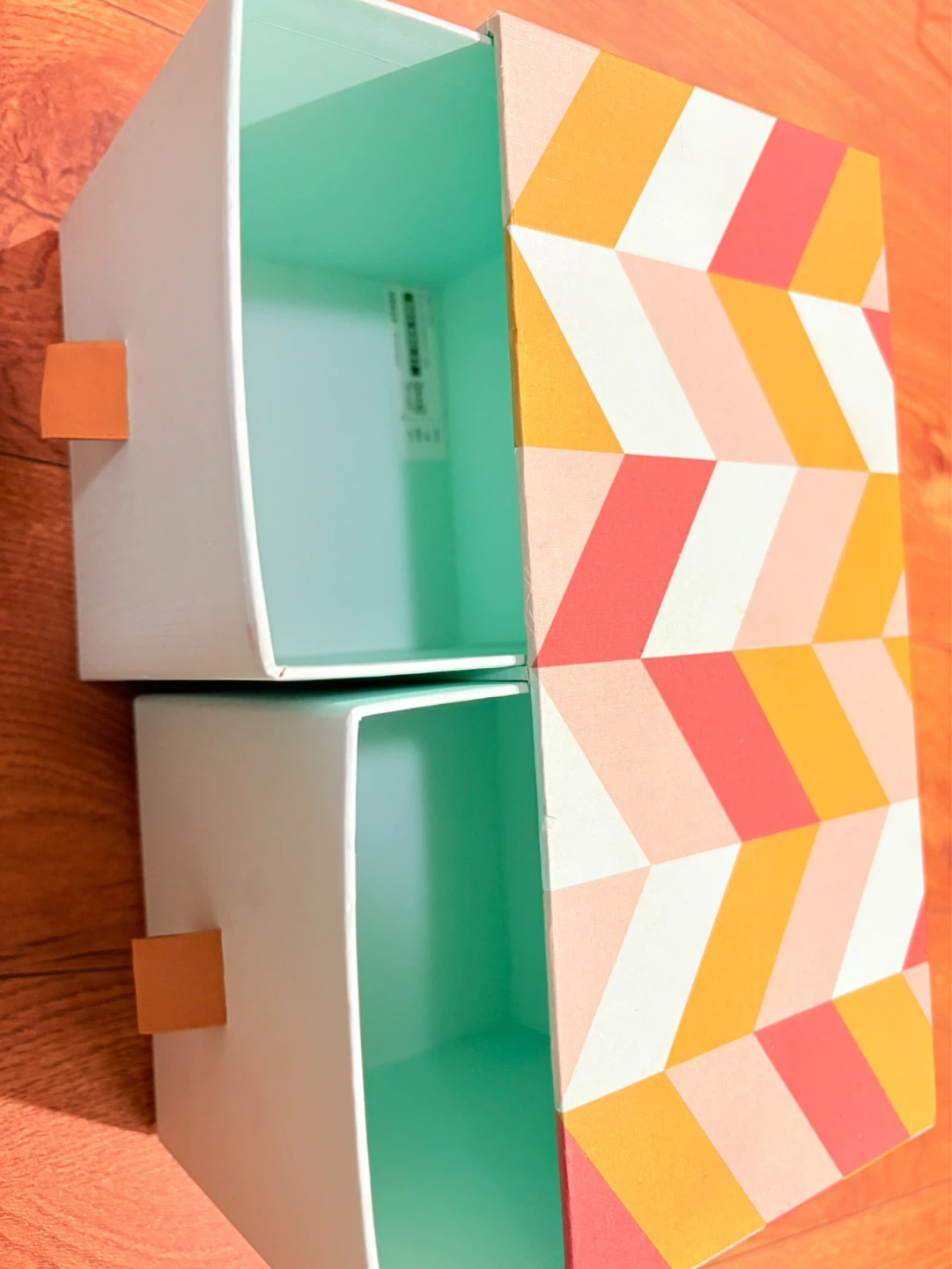 Two-Drawer Storage Box with Geometric Pattern - photo 5