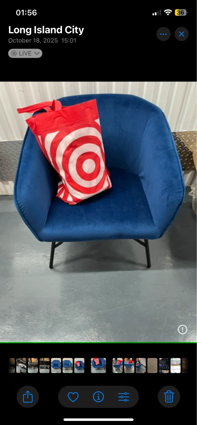 Blue Velvet Accent Chair - photo 2