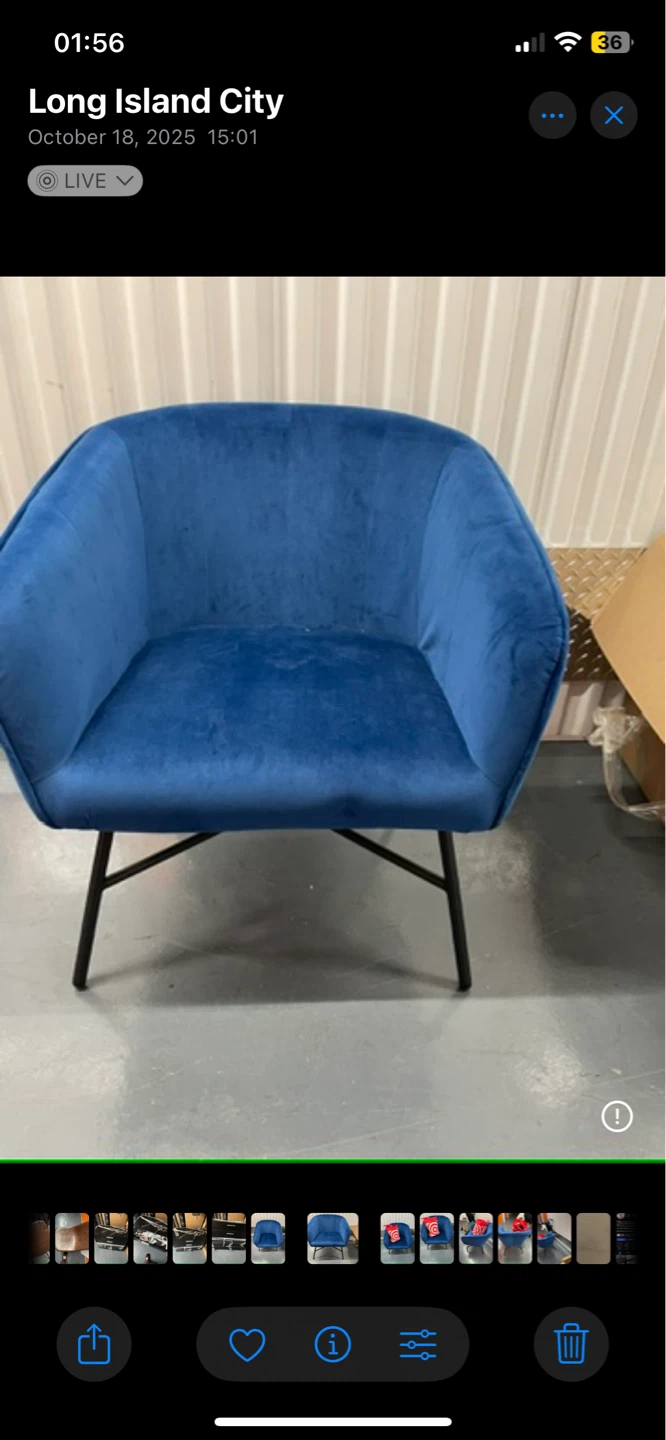 Blue Velvet Accent Chair