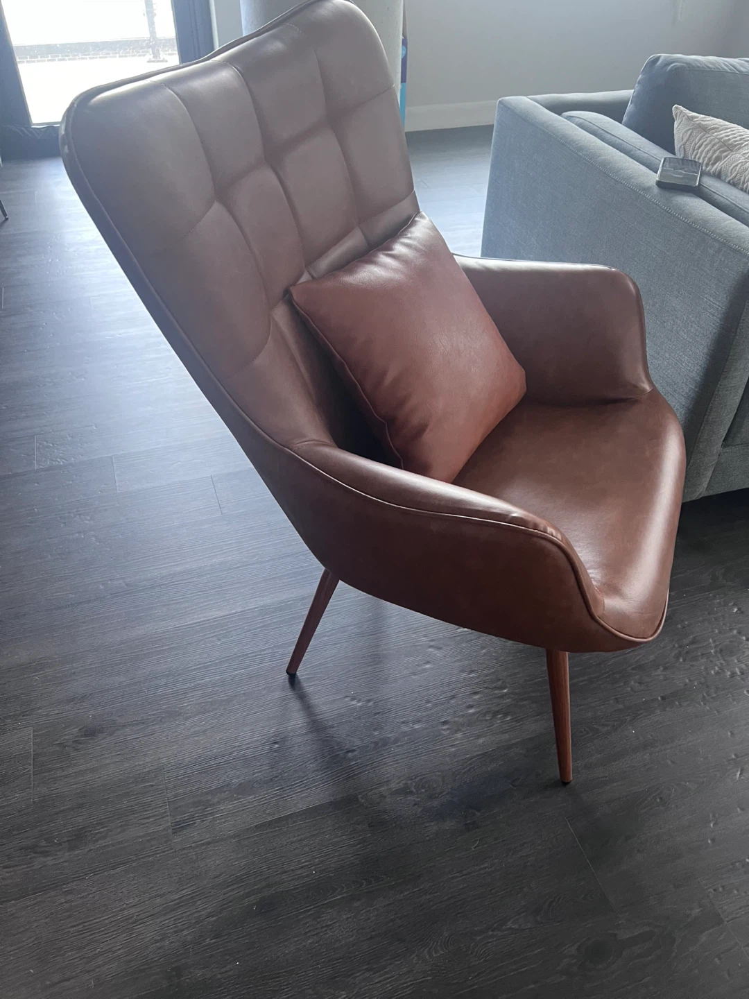 Brown Accent Chair with Cushion - photo 3